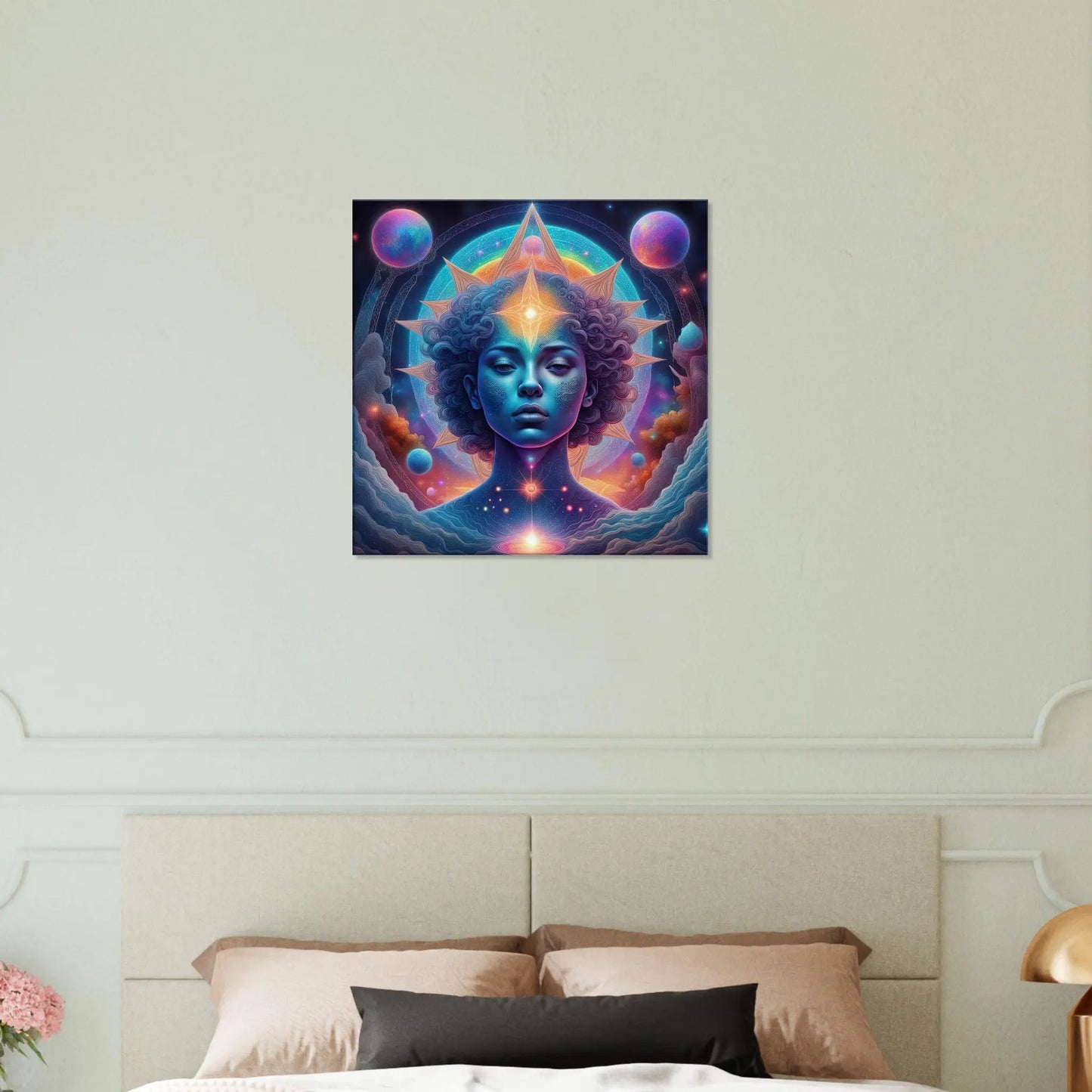 Leinwandbild - Körper und Kosmos - Digitaler Stil, KI-Kunst, Spirituelle Vielfalt, - RolConArt