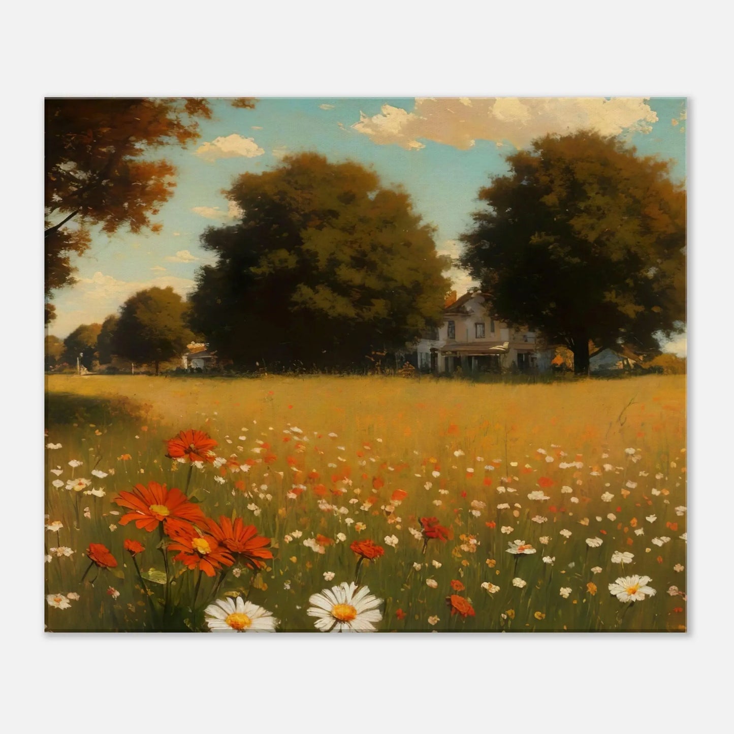 Leinwandbild - Landschaft der Stille - Malerischer Stil, KI-Kunst, Landschaften, 50x60-cm-20x24 - RolConArt