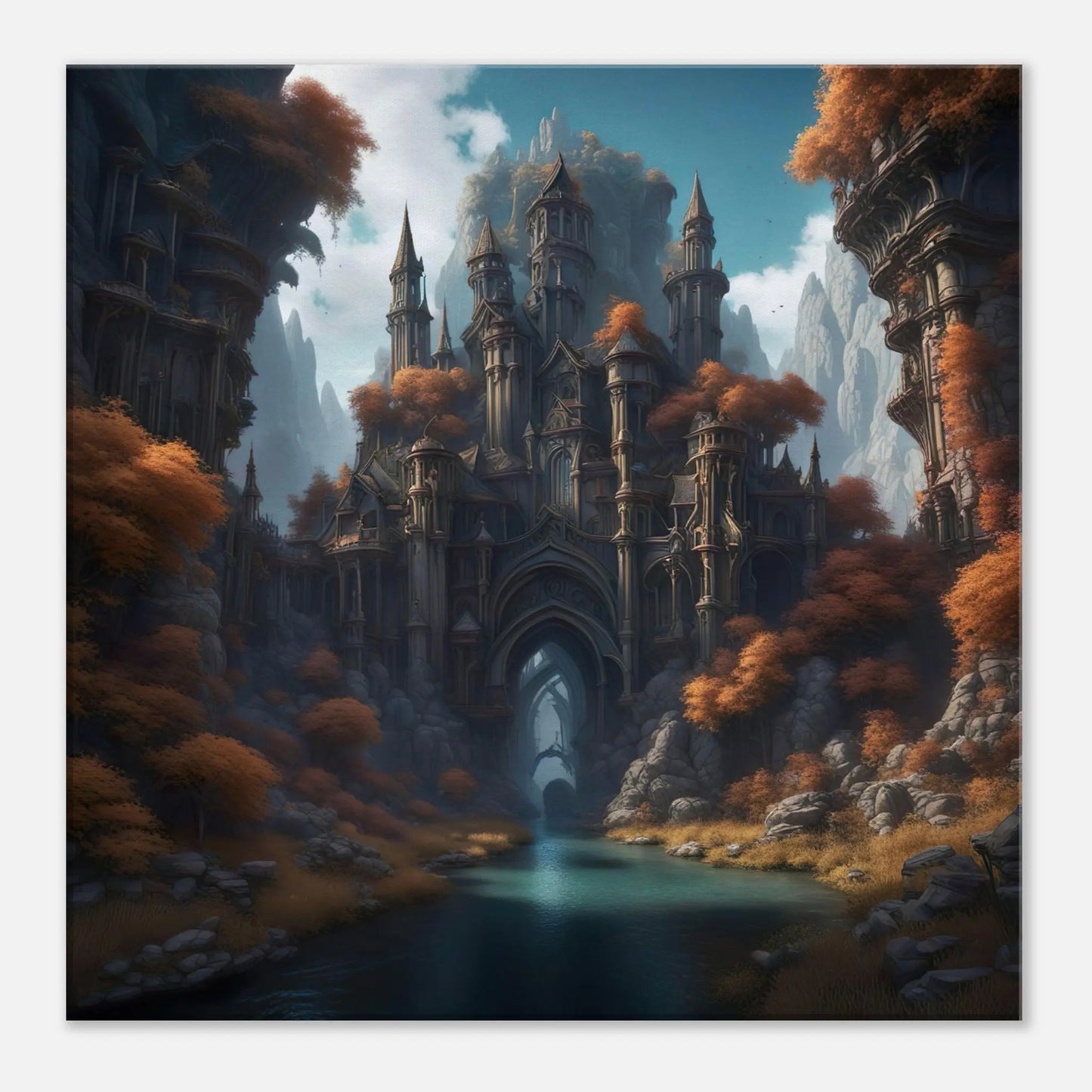 Leinwandbild - Surreale Landschaft - Digitaler Stil, KI-Kunst, Surreale Landschaften, 50x50-cm-20x20 - RolConArt