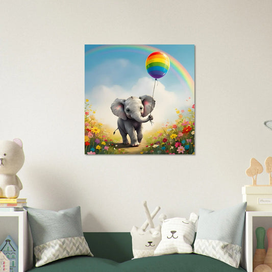 Moderner Forex-Druck - Farbenfrohe Freiheit - Digitaler Stil, KI-Kunst, Kinderbilder, 60x60-cm-24x24-Schwarz - RolConArt