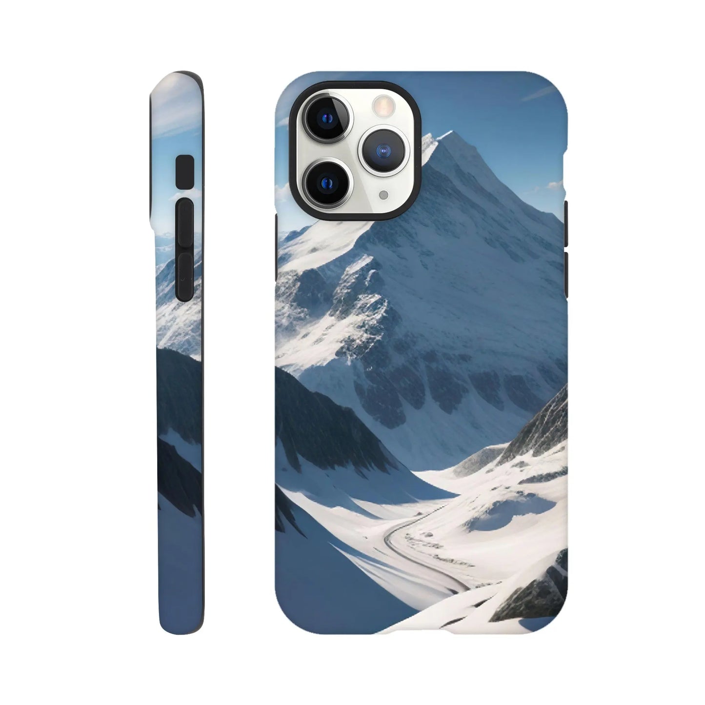 Smartphone-Hülle "Hart" - Berglandschaft - Foto Stil, KI-Kunst, Landschaften, iPhone-11-Pro - RolConArt