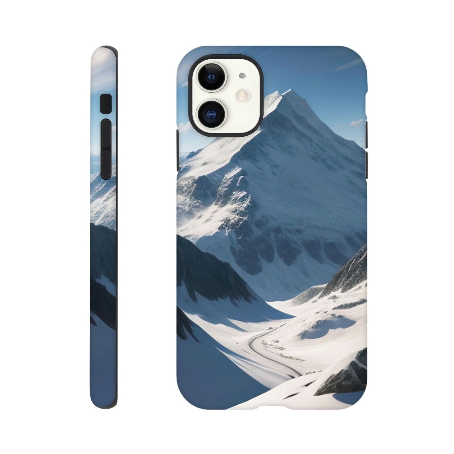 Smartphone-Hülle "Hart" - Berglandschaft - Foto Stil, KI-Kunst, Landschaften, iPhone-11 - RolConArt