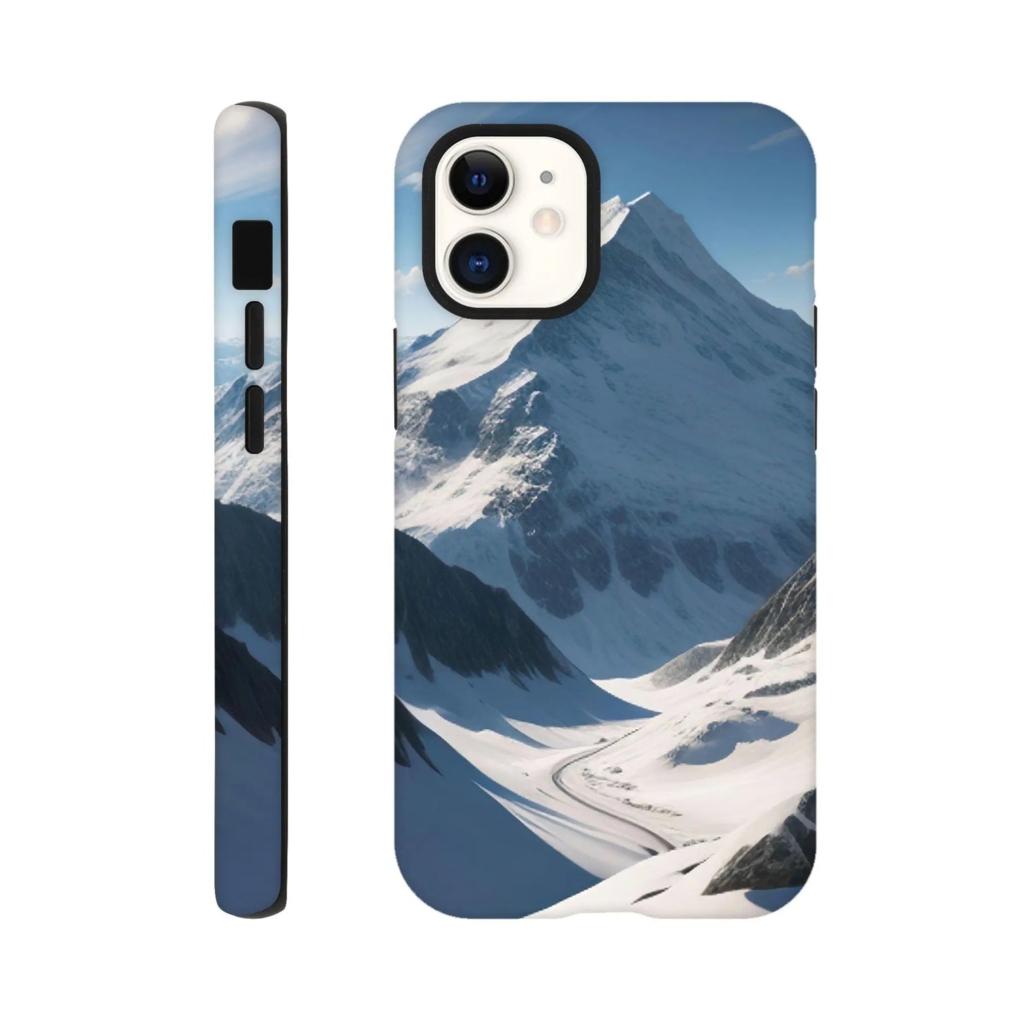 Smartphone-Hülle "Hart" - Berglandschaft - Foto Stil, KI-Kunst, Landschaften, iPhone-12-Mini - RolConArt