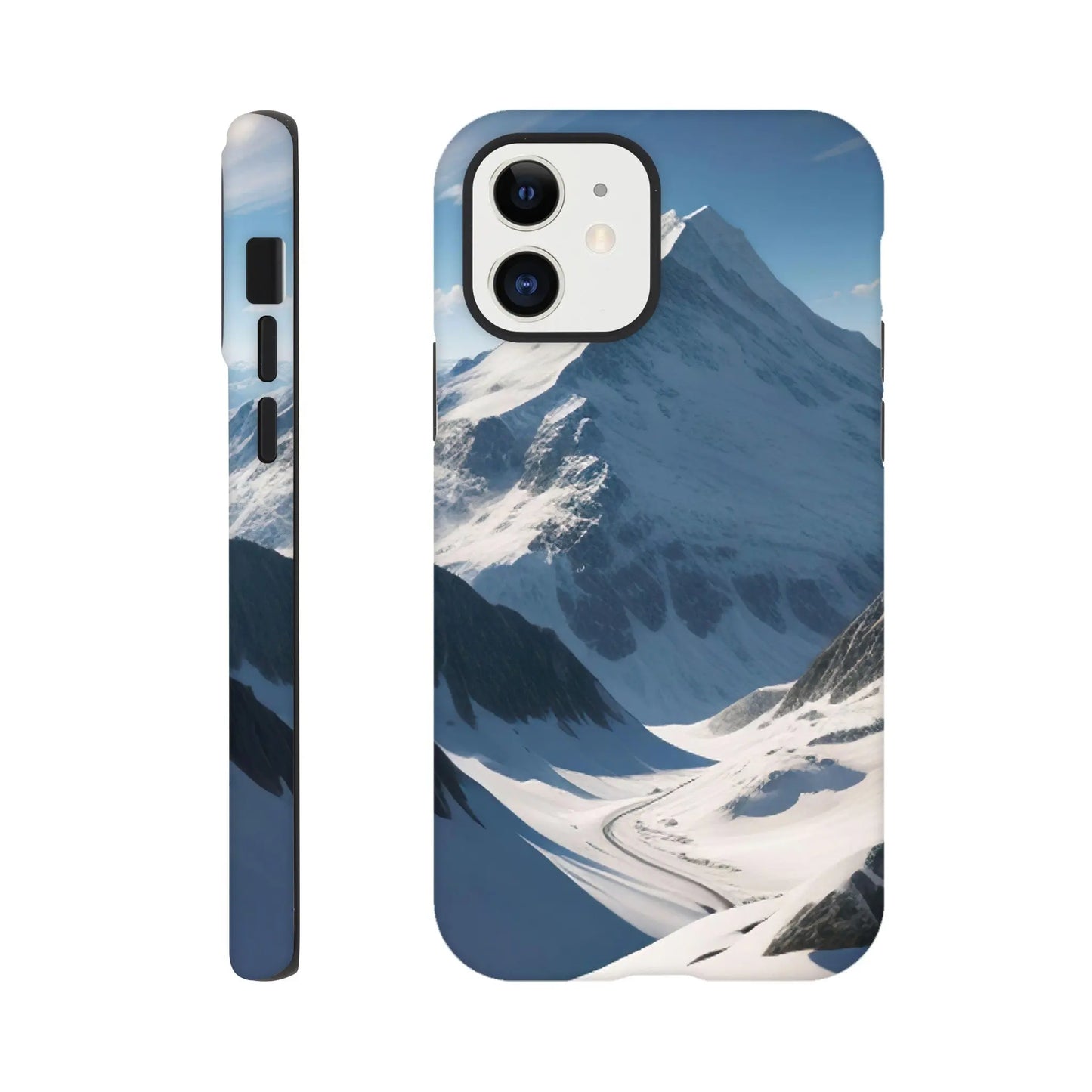 Smartphone-Hülle "Hart" - Berglandschaft - Foto Stil, KI-Kunst, Landschaften, iPhone-12 - RolConArt