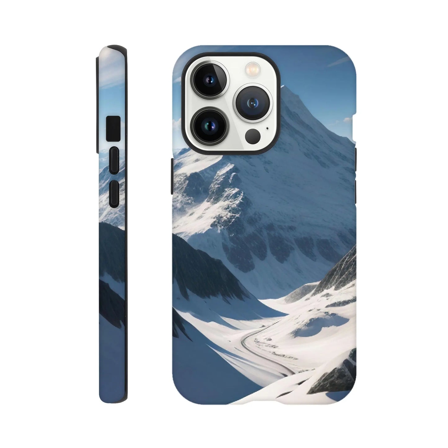 Smartphone-Hülle "Hart" - Berglandschaft - Foto Stil, KI-Kunst, Landschaften, iPhone-13-Pro - RolConArt