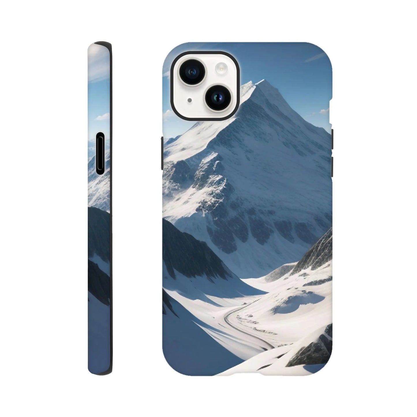 Smartphone-Hülle "Hart" - Berglandschaft - Foto Stil, KI-Kunst, Landschaften, iPhone-14-Plus - RolConArt