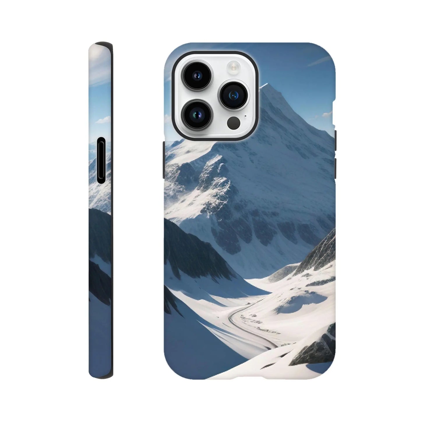 Smartphone-Hülle "Hart" - Berglandschaft - Foto Stil, KI-Kunst, Landschaften, iPhone-14-Pro-Max - RolConArt