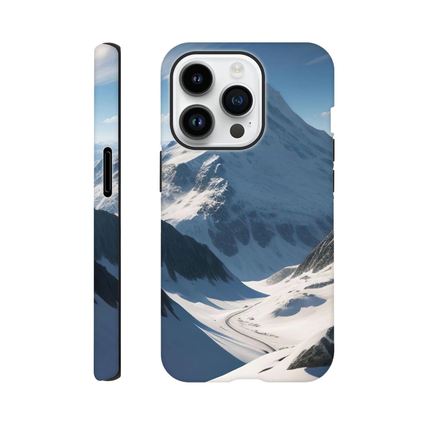 Smartphone-Hülle "Hart" - Berglandschaft - Foto Stil, KI-Kunst, Landschaften, iPhone-14-Pro - RolConArt