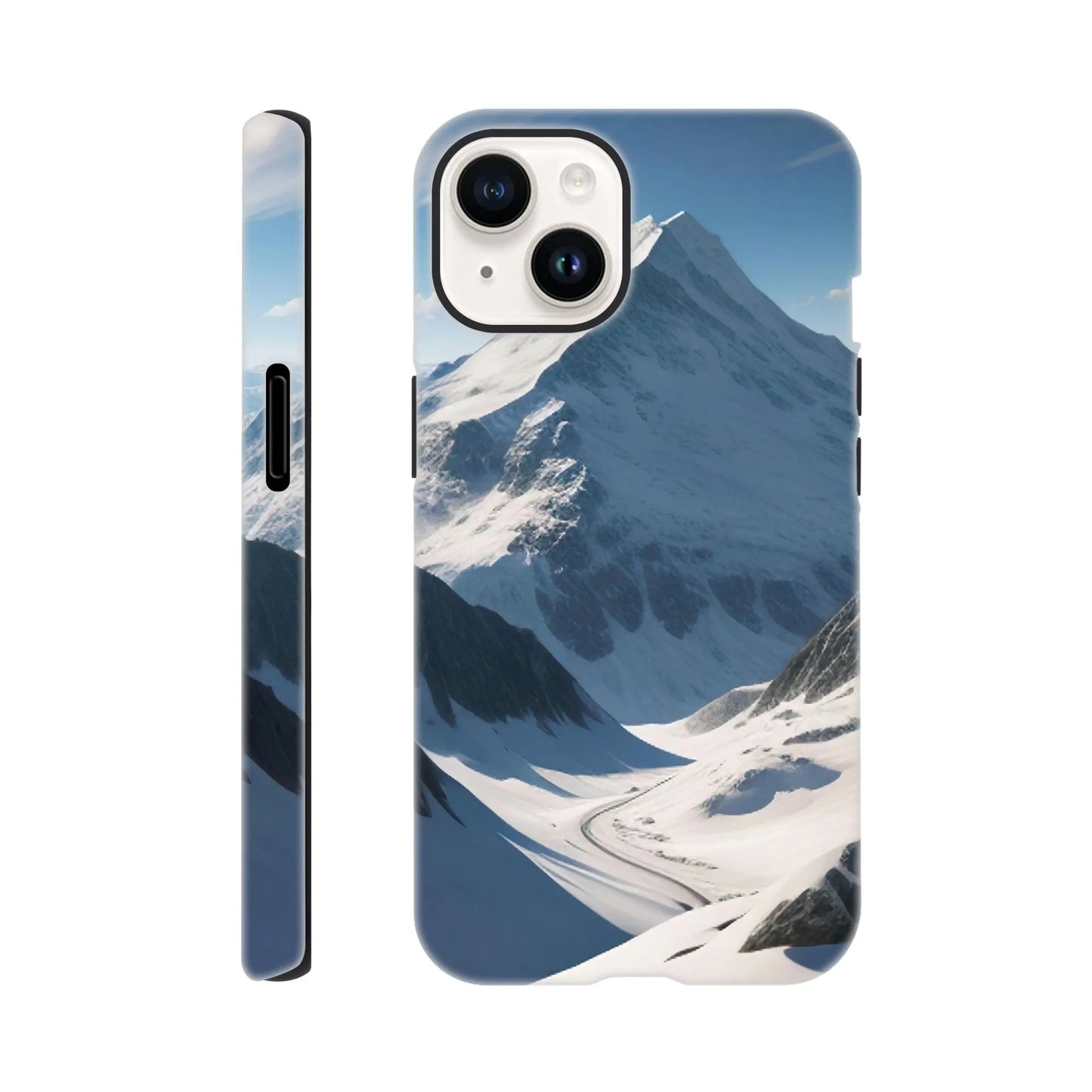 Smartphone-Hülle "Hart" - Berglandschaft - Foto Stil, KI-Kunst, Landschaften, iPhone-14 - RolConArt