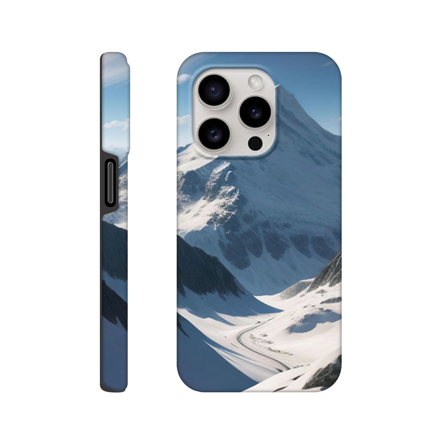 Smartphone-Hülle "Hart" - Berglandschaft - Foto Stil, KI-Kunst, Landschaften, iPhone-15-Pro - RolConArt