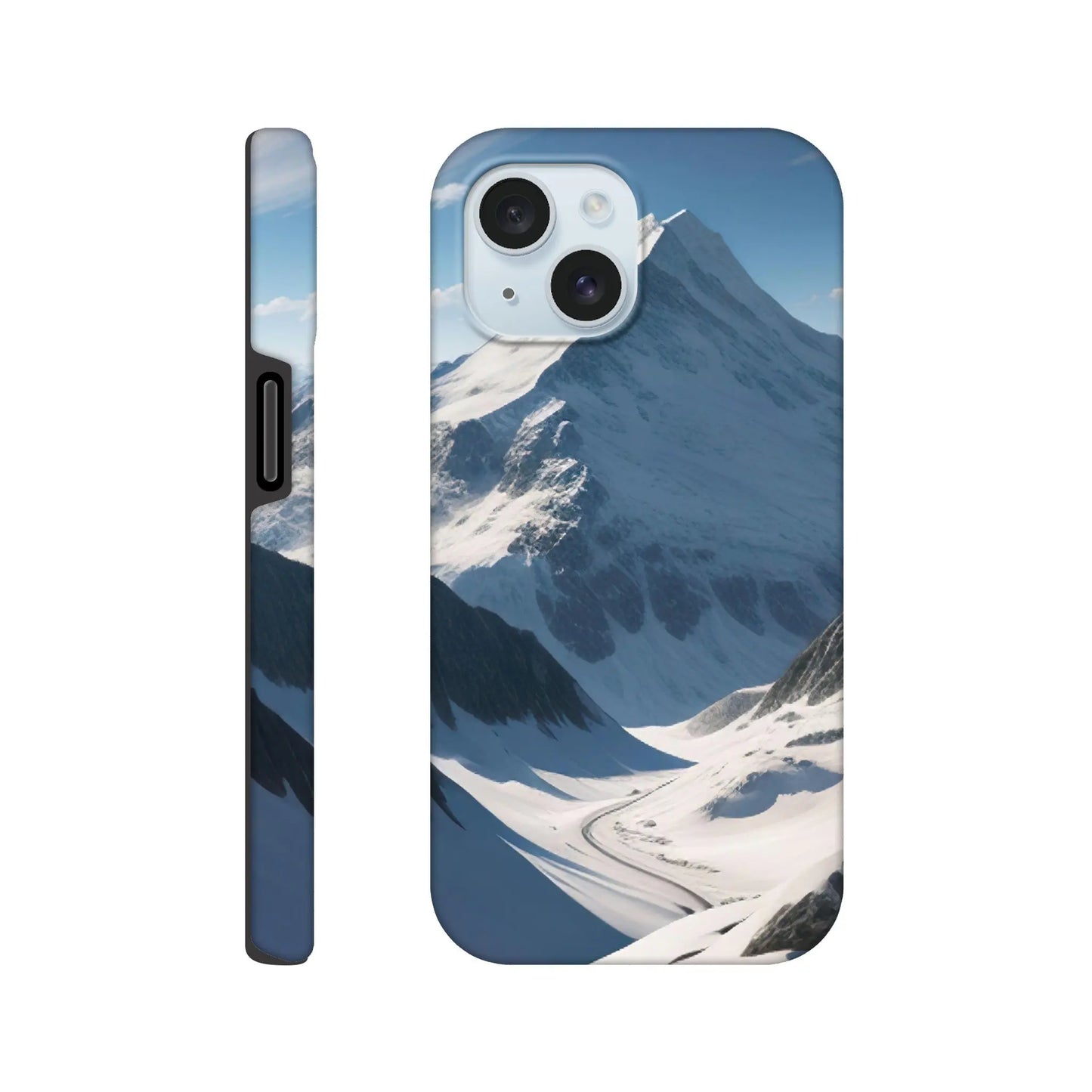 Smartphone-Hülle "Hart" - Berglandschaft - Foto Stil, KI-Kunst, Landschaften, iPhone-15 - RolConArt