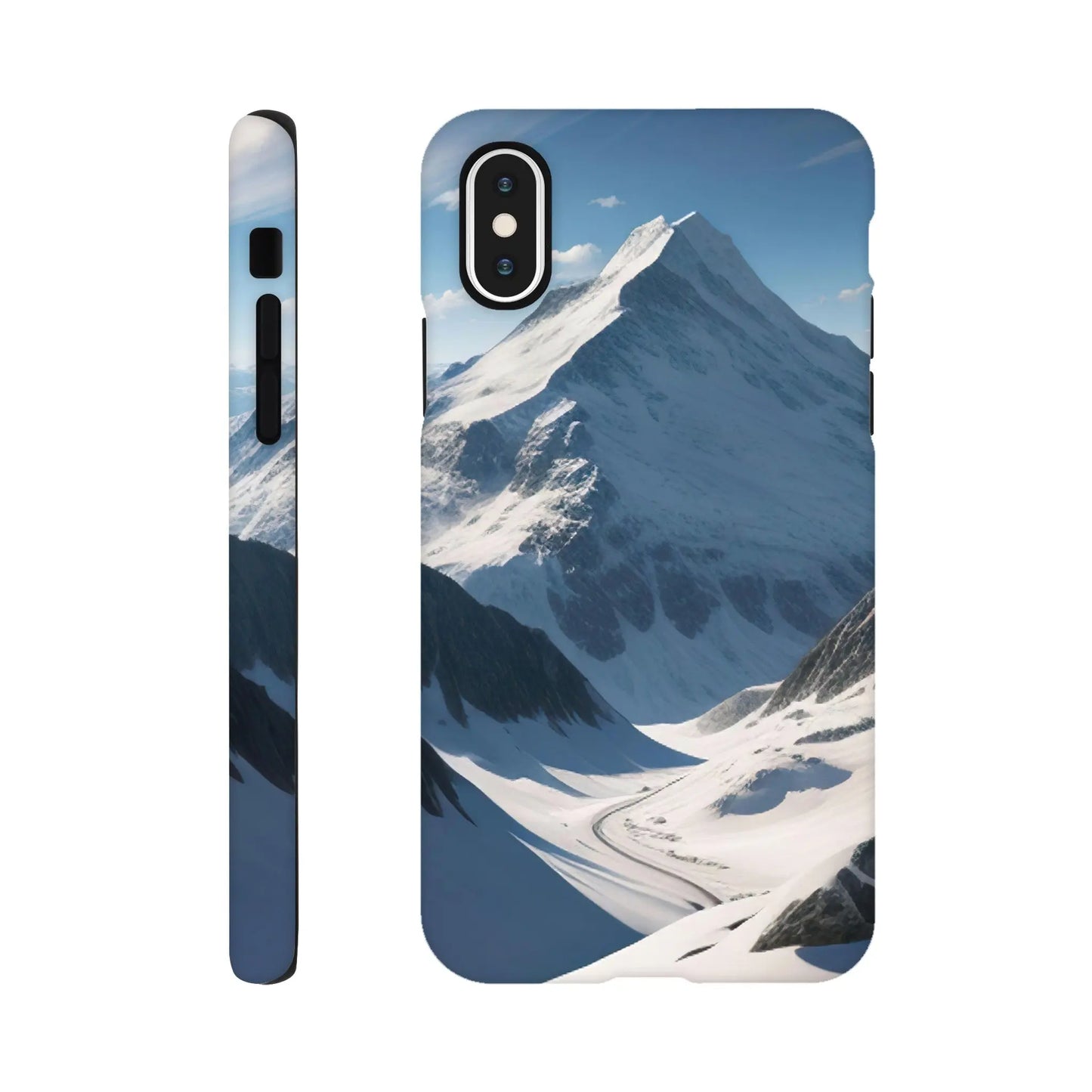 Smartphone-Hülle "Hart" - Berglandschaft - Foto Stil, KI-Kunst, Landschaften, iPhone-XS - RolConArt