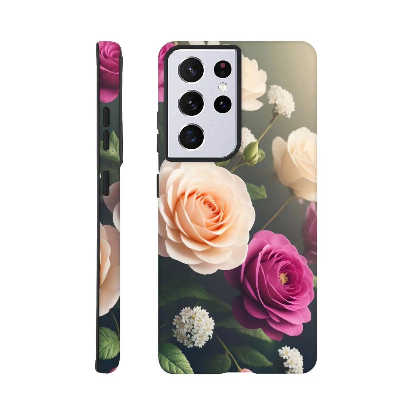 Smartphone-Hülle "Hart" - Blumen Vielfalt - Foto Stil, KI-Kunst, Pflanzen, Galaxy-S21-Ultra - RolConArt