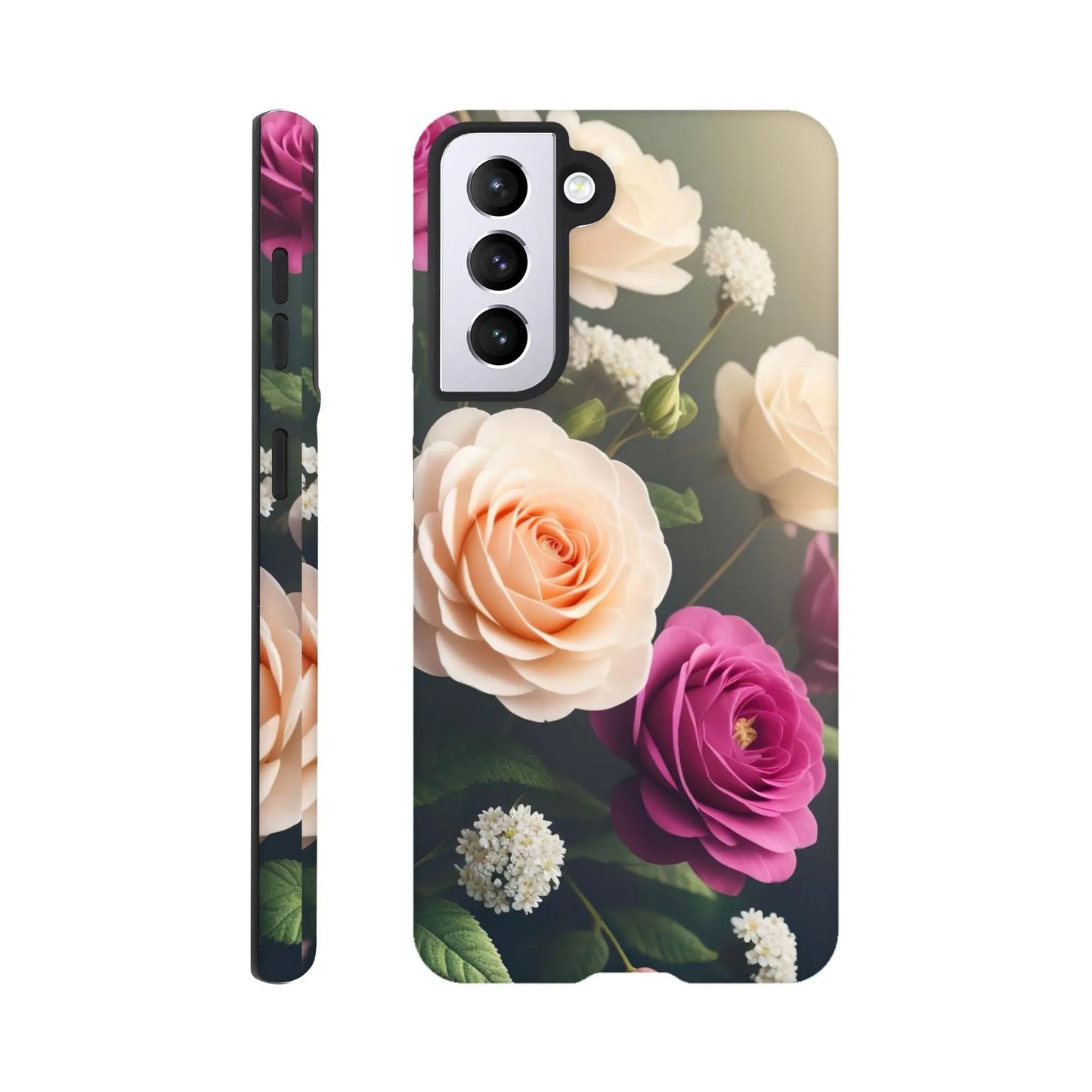 Smartphone-Hülle "Hart" - Blumen Vielfalt - Foto Stil, KI-Kunst, Pflanzen, Galaxy-S21 - RolConArt