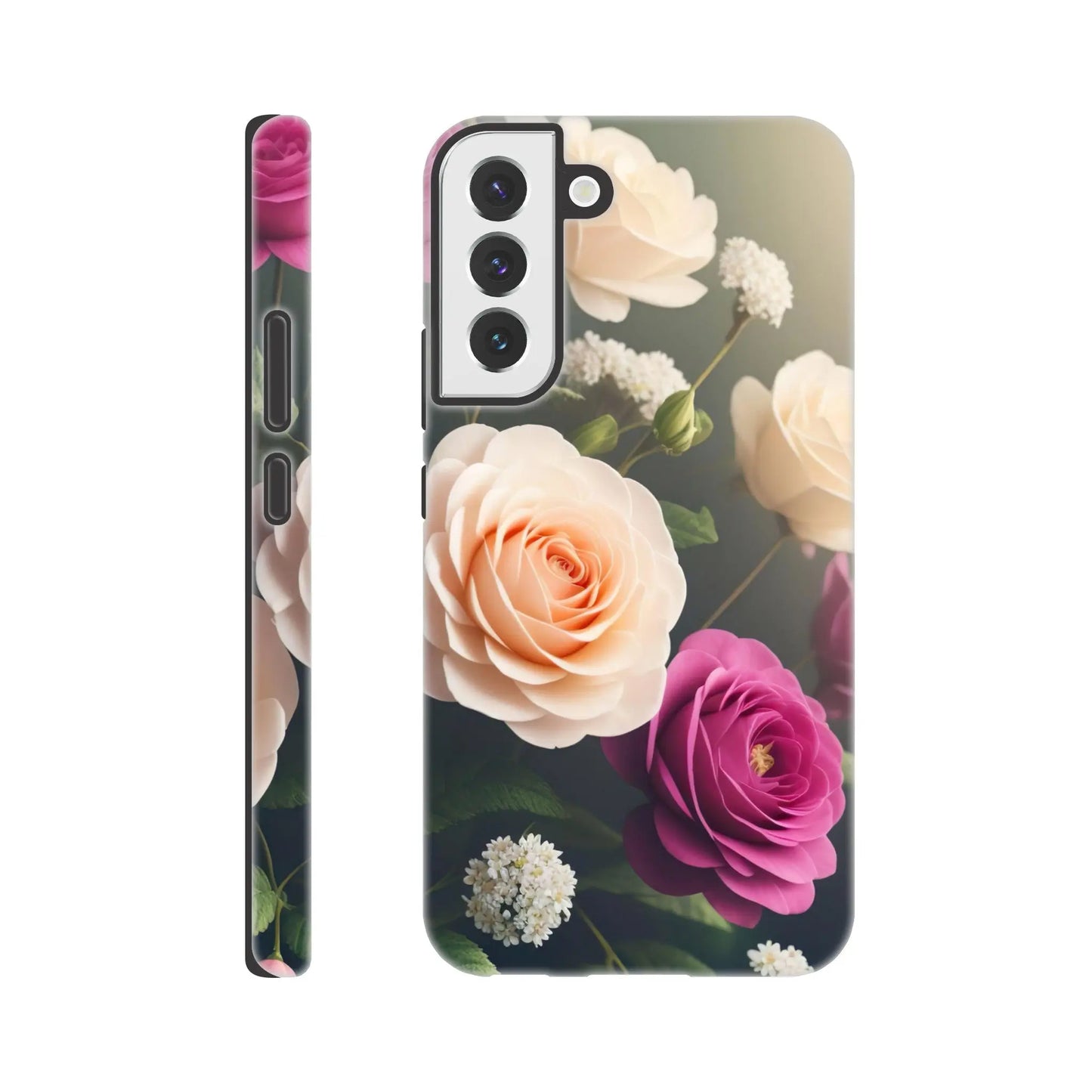 Smartphone-Hülle "Hart" - Blumen Vielfalt - Foto Stil, KI-Kunst, Pflanzen, Galaxy-S22-Plus - RolConArt