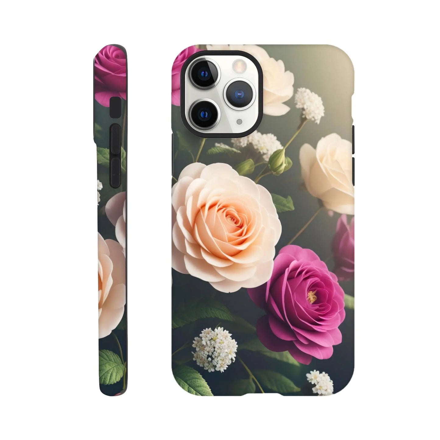 Smartphone-Hülle "Hart" - Blumen Vielfalt - Foto Stil, KI-Kunst, Pflanzen, iPhone-11-Pro - RolConArt
