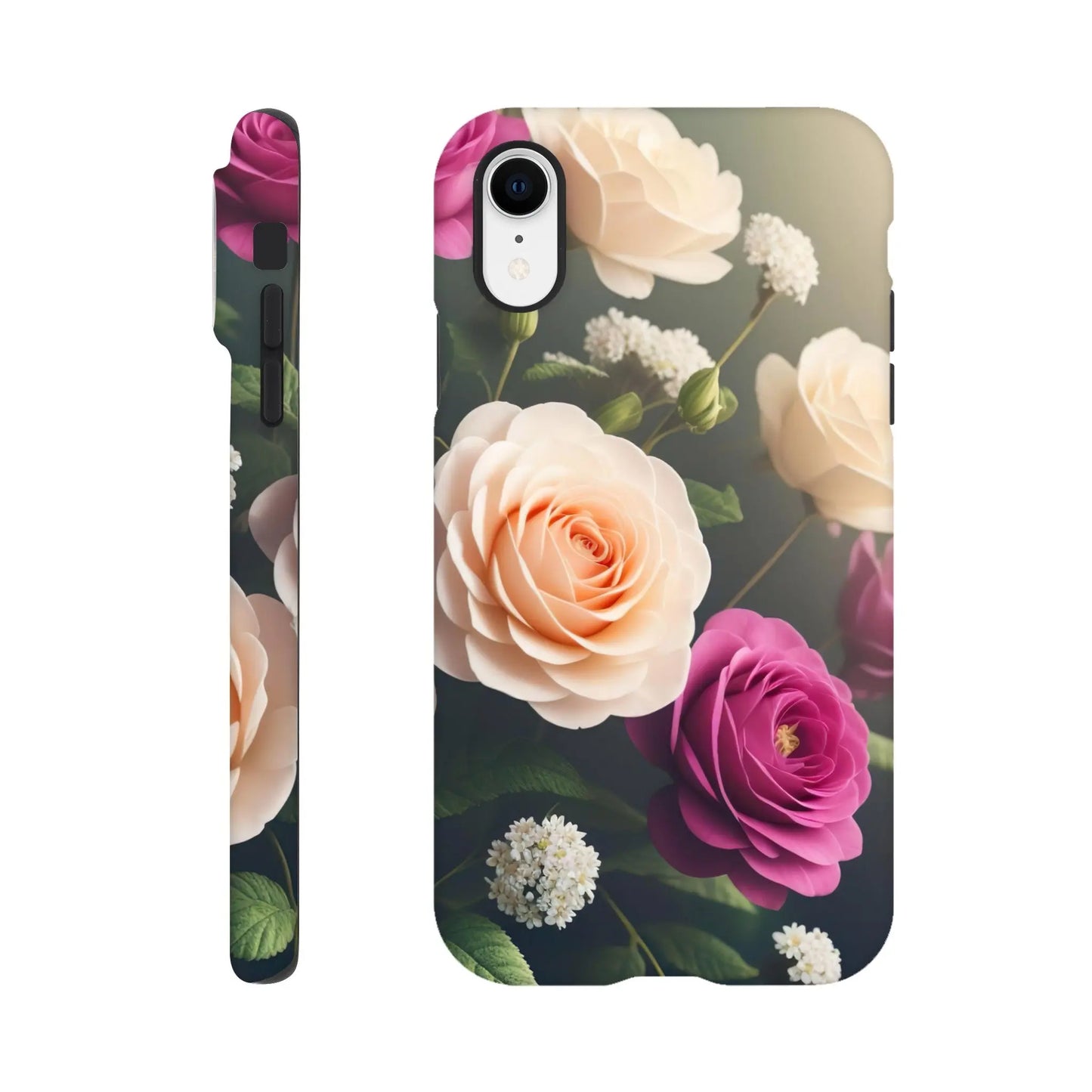Smartphone-Hülle "Hart" - Blumen Vielfalt - Foto Stil, KI-Kunst, Pflanzen, iPhone-XR - RolConArt