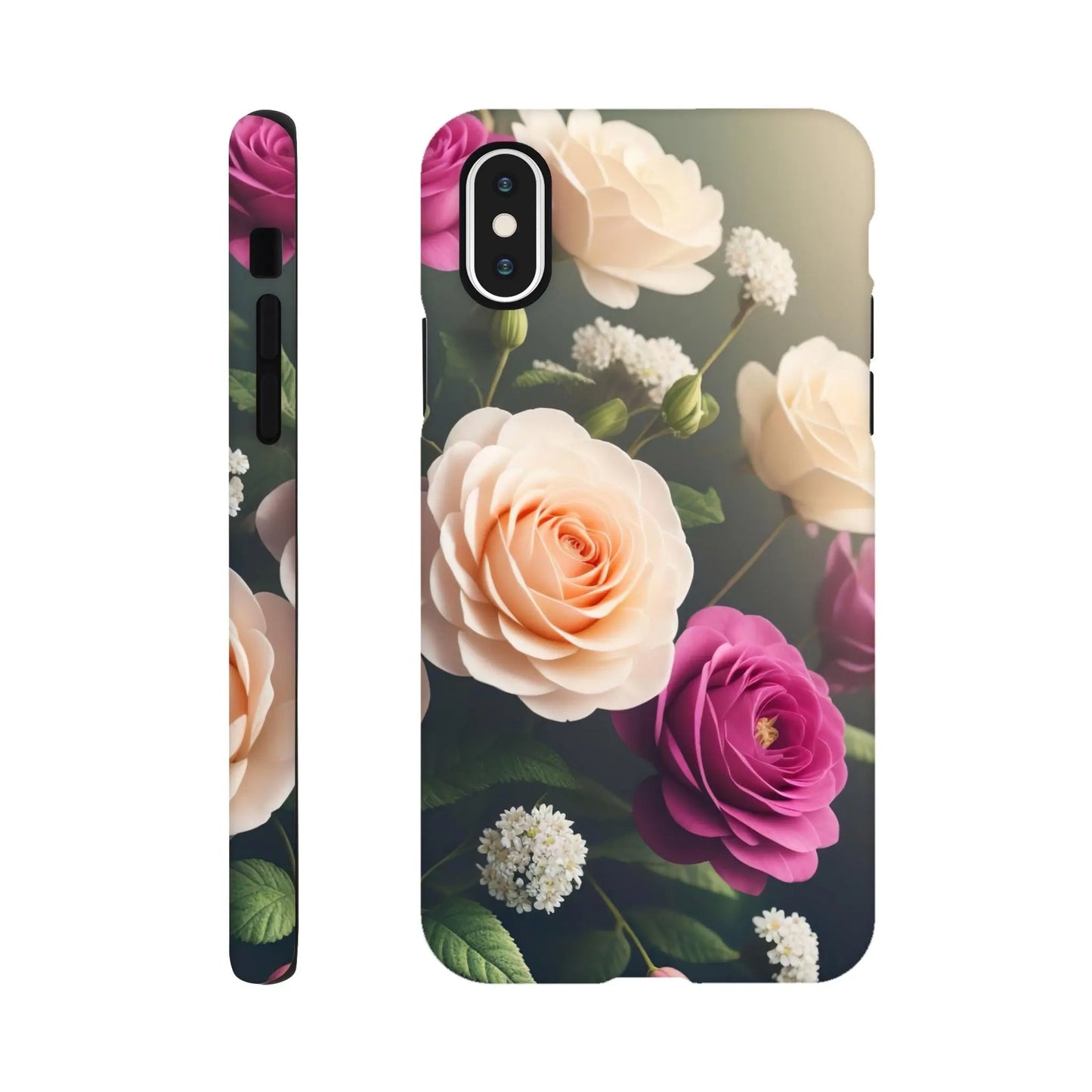 Smartphone-Hülle "Hart" - Blumen Vielfalt - Foto Stil, KI-Kunst, Pflanzen, iPhone-XS - RolConArt