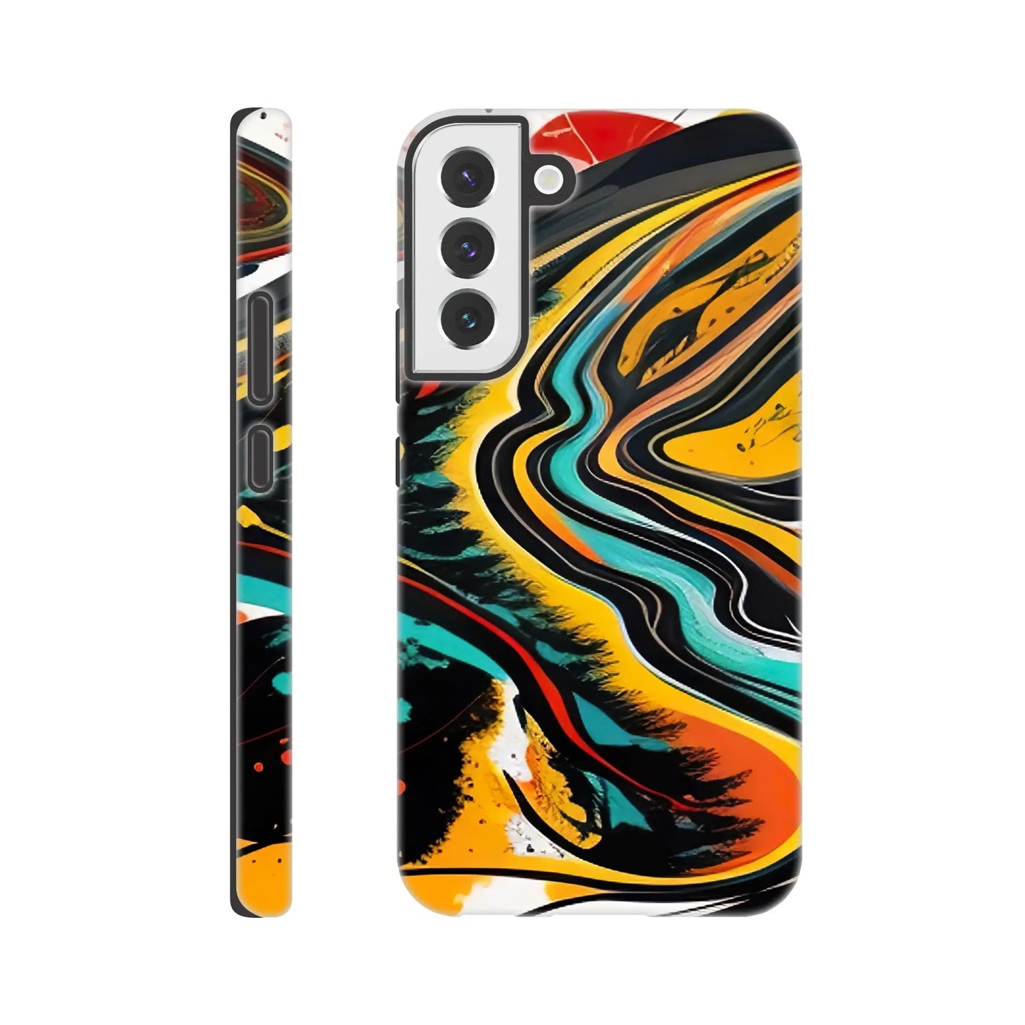 Smartphone-Hülle "Hart" - Farbfluss - Malerischer Stil, KI-Kunst, Kreative Vielfalt, Galaxy-S22-Plus - RolConArt