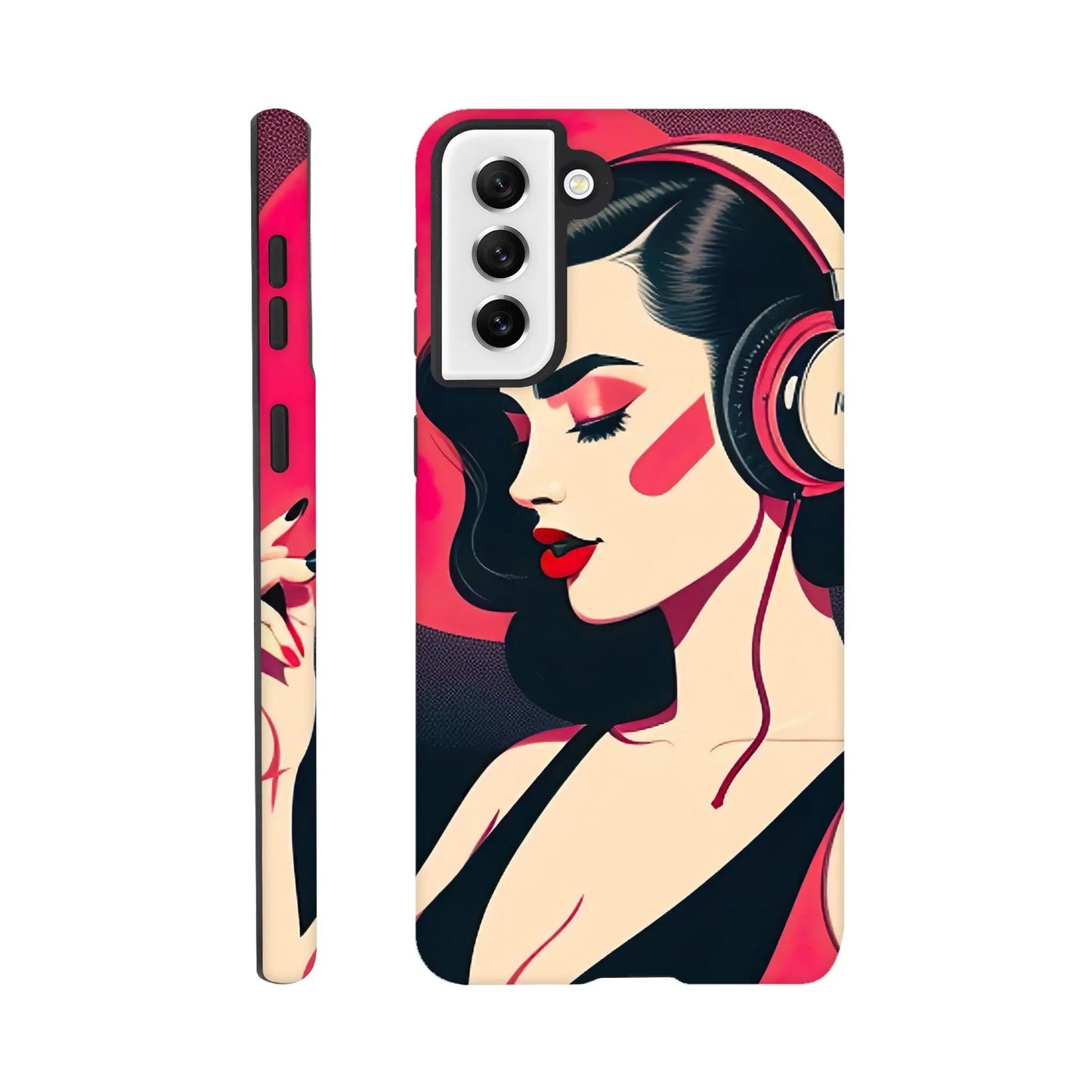 Smartphone-Hülle "Hart" - Frauenporträt im Retro Stil, KI-Kunst, Retro - Porträts, Galaxy-S21-Plus - RolConArt