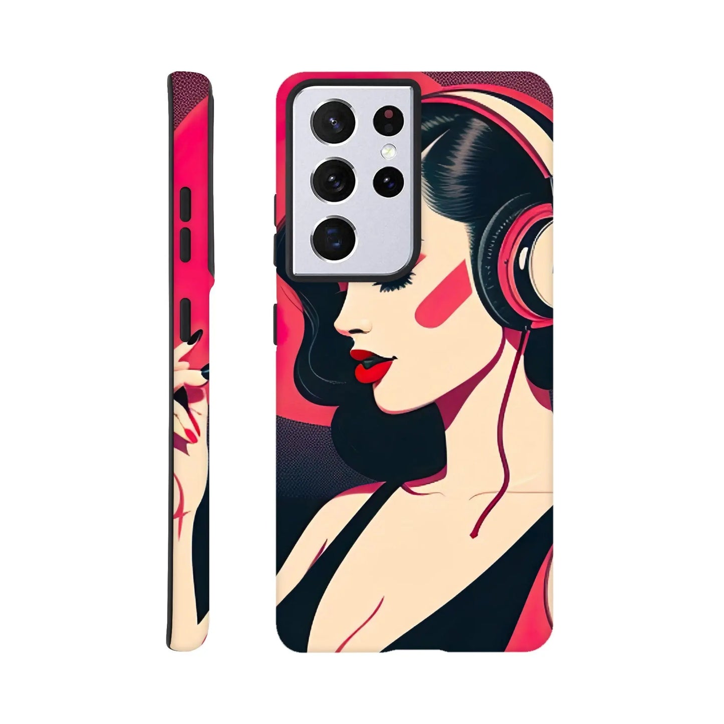 Smartphone-Hülle "Hart" - Frauenporträt im Retro Stil, KI-Kunst, Retro - Porträts, Galaxy-S21-Ultra - RolConArt