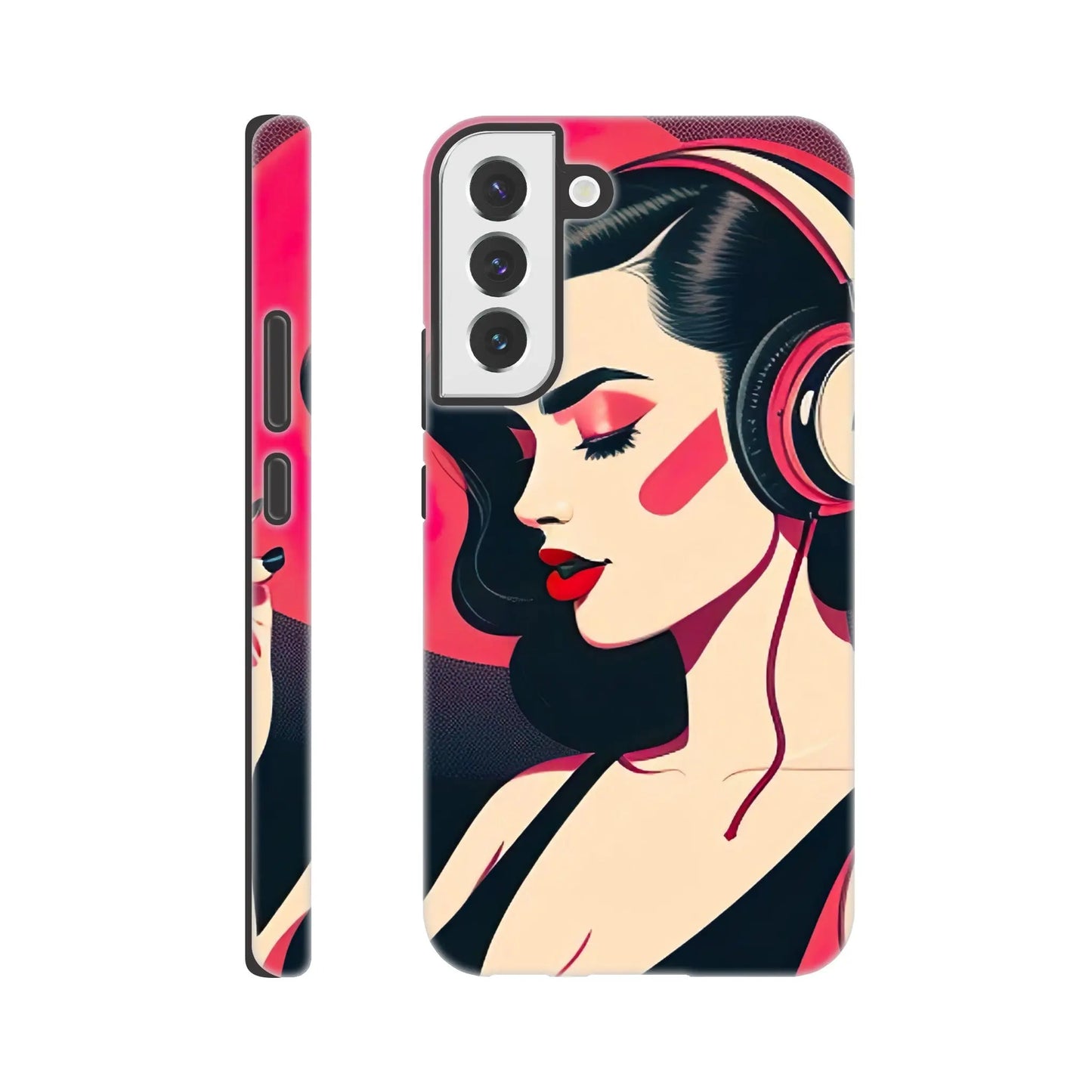 Smartphone-Hülle "Hart" - Frauenporträt im Retro Stil, KI-Kunst, Retro - Porträts, Galaxy-S22-Plus - RolConArt