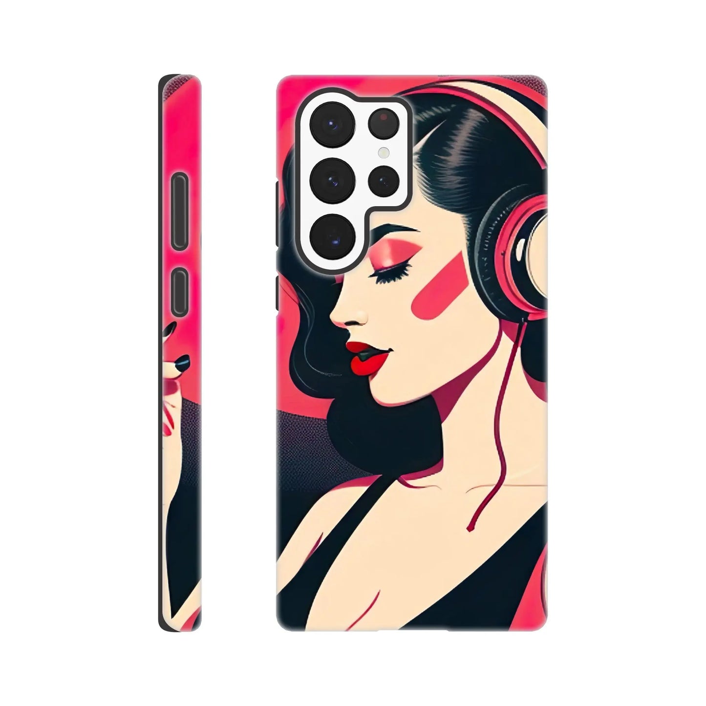 Smartphone-Hülle "Hart" - Frauenporträt im Retro Stil, KI-Kunst, Retro - Porträts, Galaxy-S22-Ultra - RolConArt