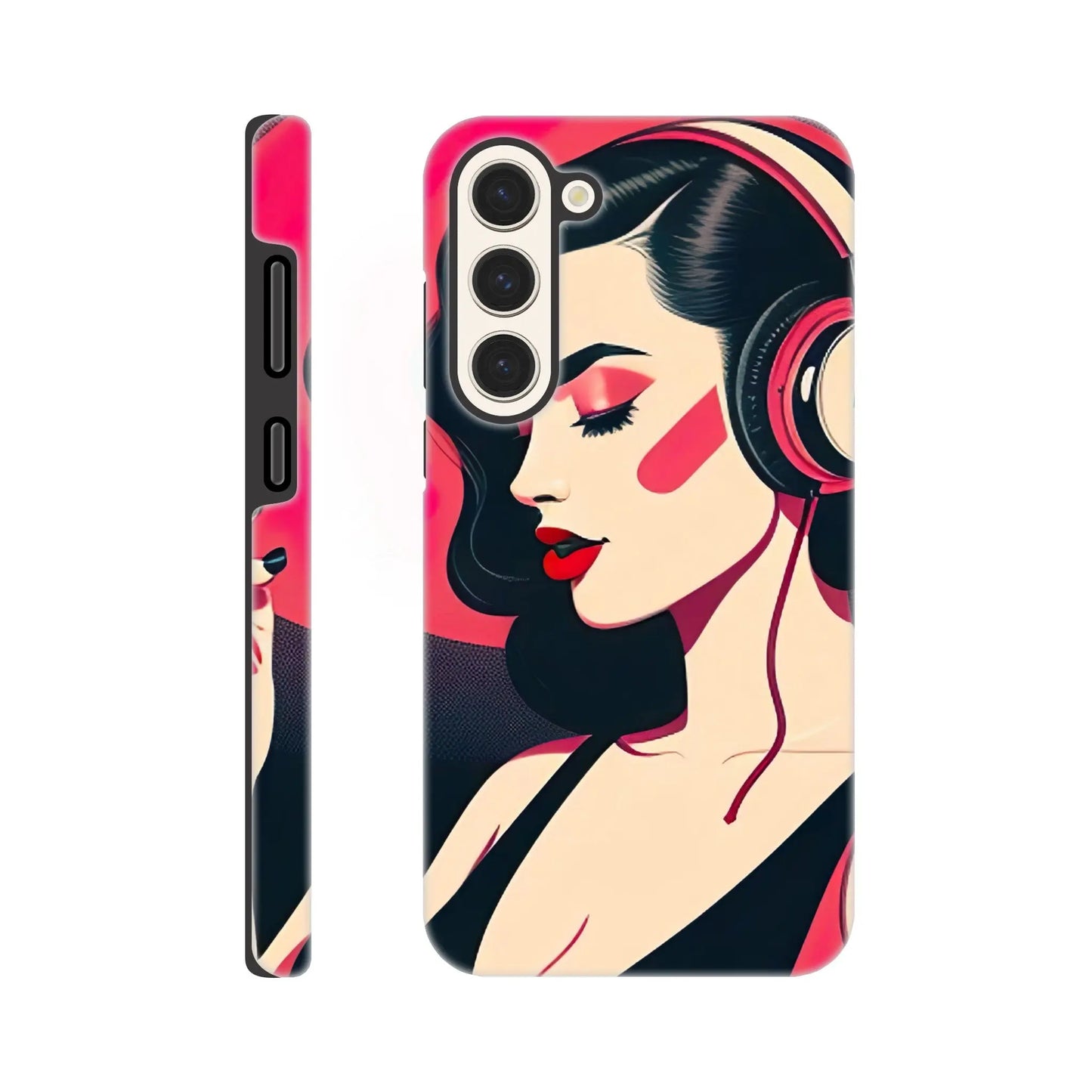 Smartphone-Hülle "Hart" - Frauenporträt im Retro Stil, KI-Kunst, Retro - Porträts, Galaxy-S23-Plus - RolConArt