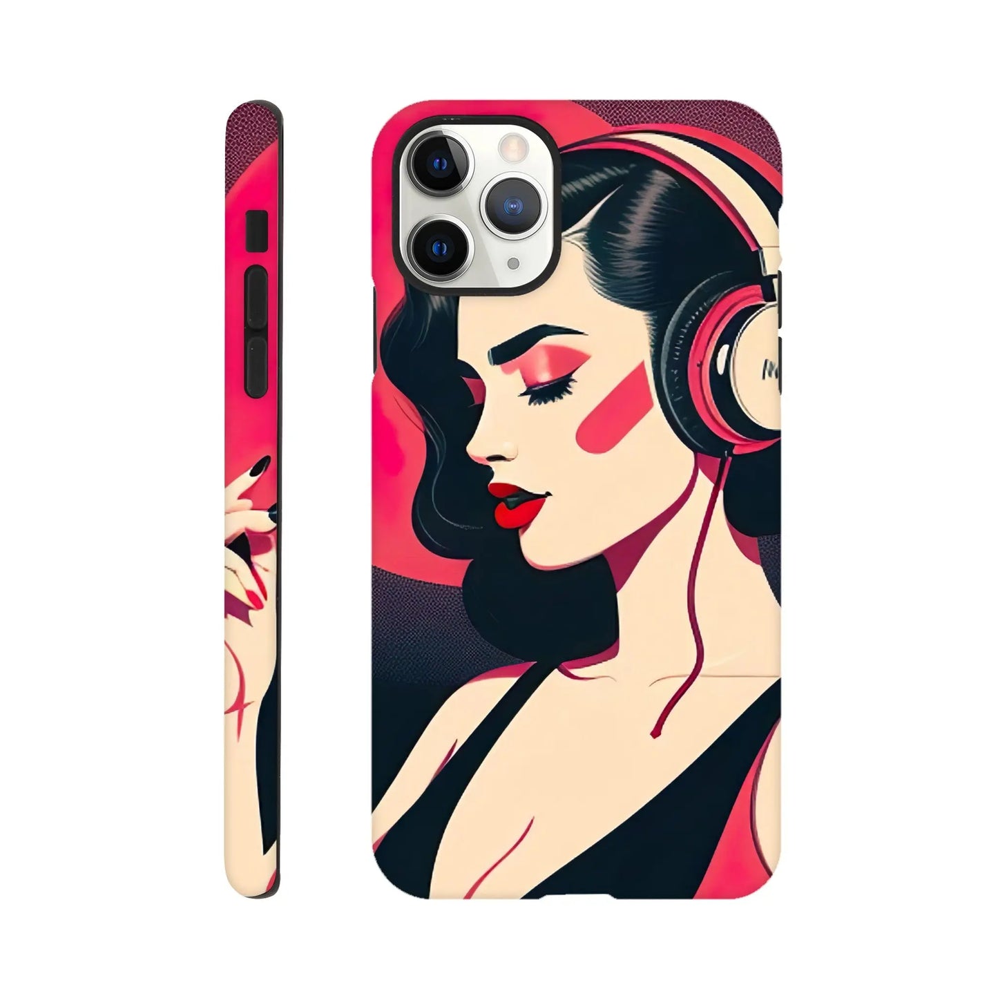 Smartphone-Hülle "Hart" - Frauenporträt im Retro Stil, KI-Kunst, Retro - Porträts, iPhone-11-Pro-Max - RolConArt