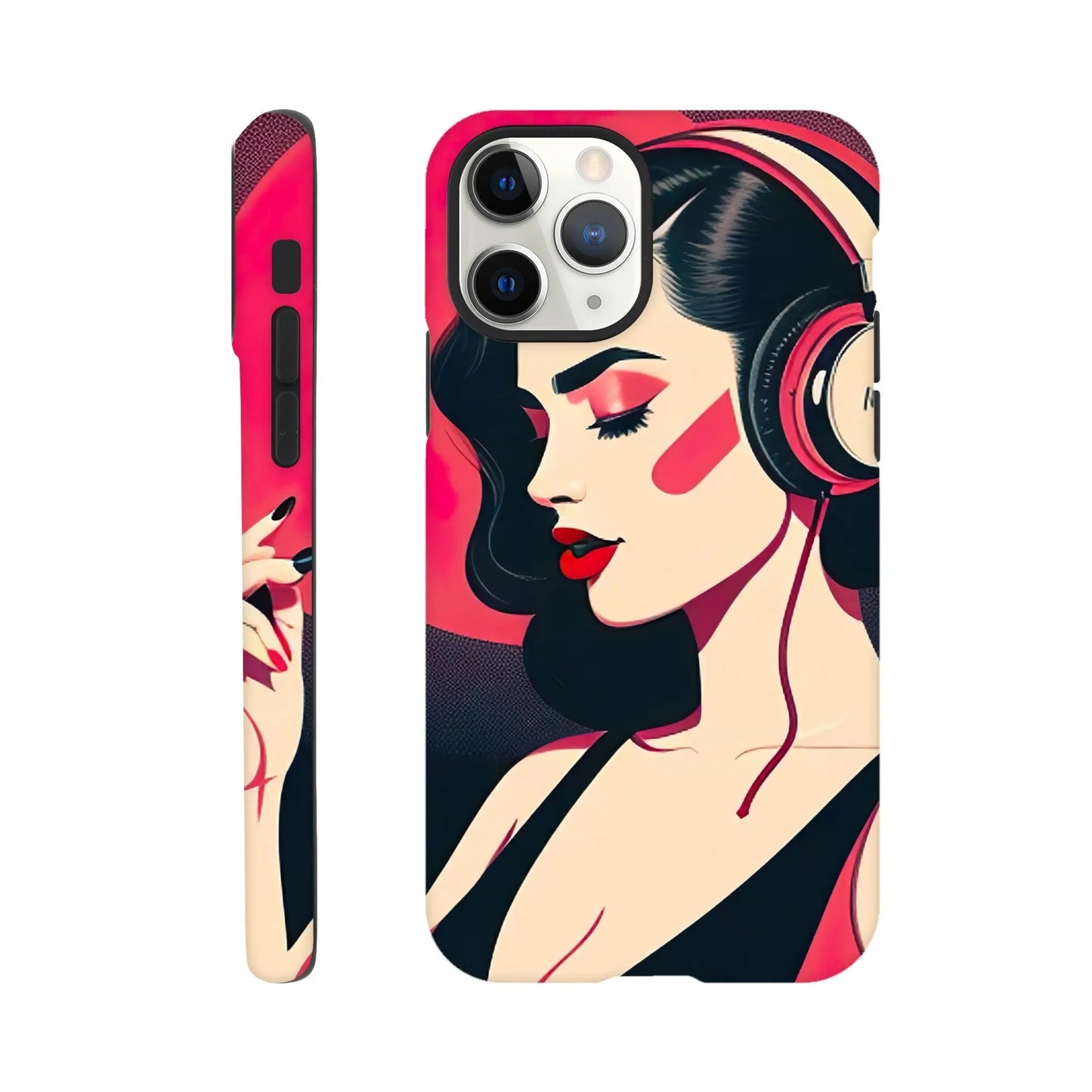 Smartphone-Hülle "Hart" - Frauenporträt im Retro Stil, KI-Kunst, Retro - Porträts, iPhone-11-Pro - RolConArt