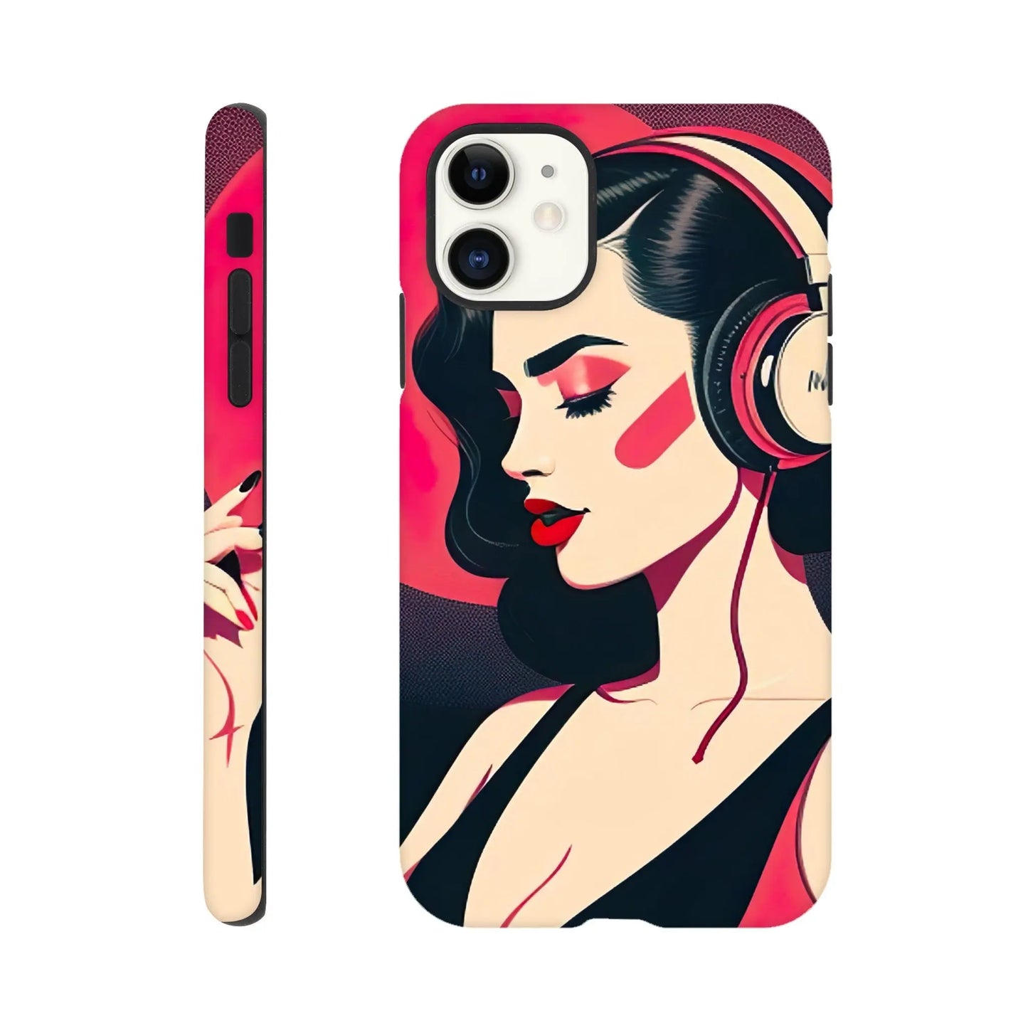 Smartphone-Hülle "Hart" - Frauenporträt im Retro Stil, KI-Kunst, Retro - Porträts, iPhone-11 - RolConArt