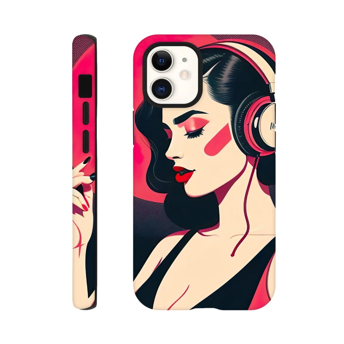 Smartphone-Hülle "Hart" - Frauenporträt im Retro Stil, KI-Kunst, Retro - Porträts, iPhone-12-Mini - RolConArt