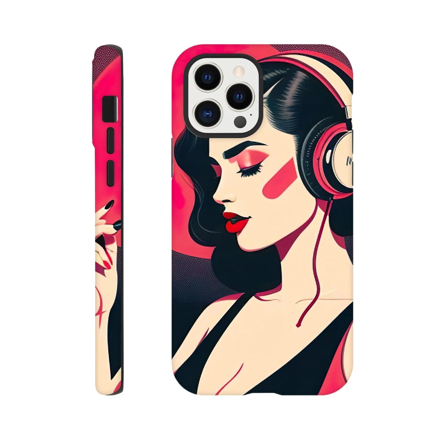 Smartphone-Hülle "Hart" - Frauenporträt im Retro Stil, KI-Kunst, Retro - Porträts, iPhone-12-Pro - RolConArt