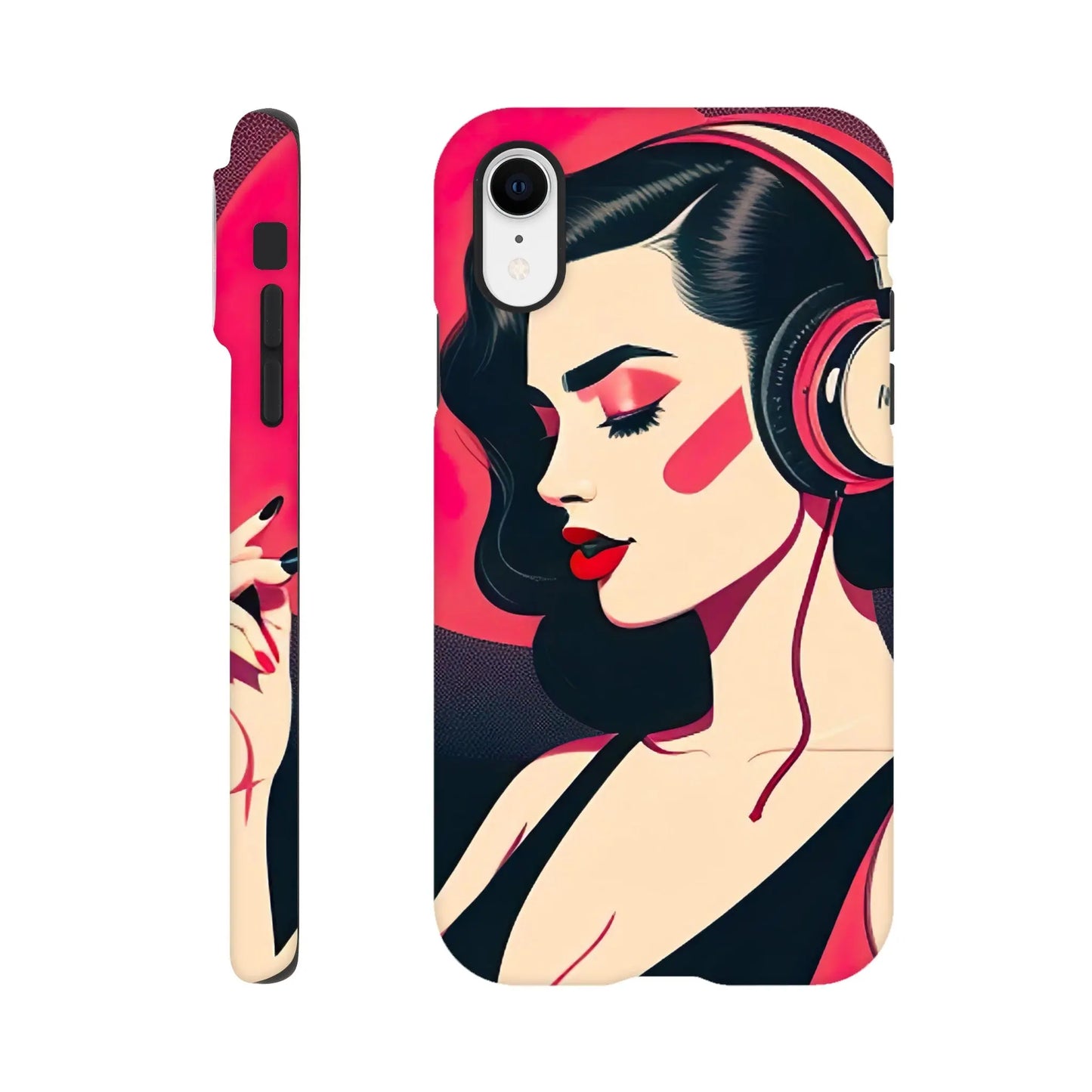 Smartphone-Hülle "Hart" - Frauenporträt im Retro Stil, KI-Kunst, Retro - Porträts, iPhone-XR - RolConArt