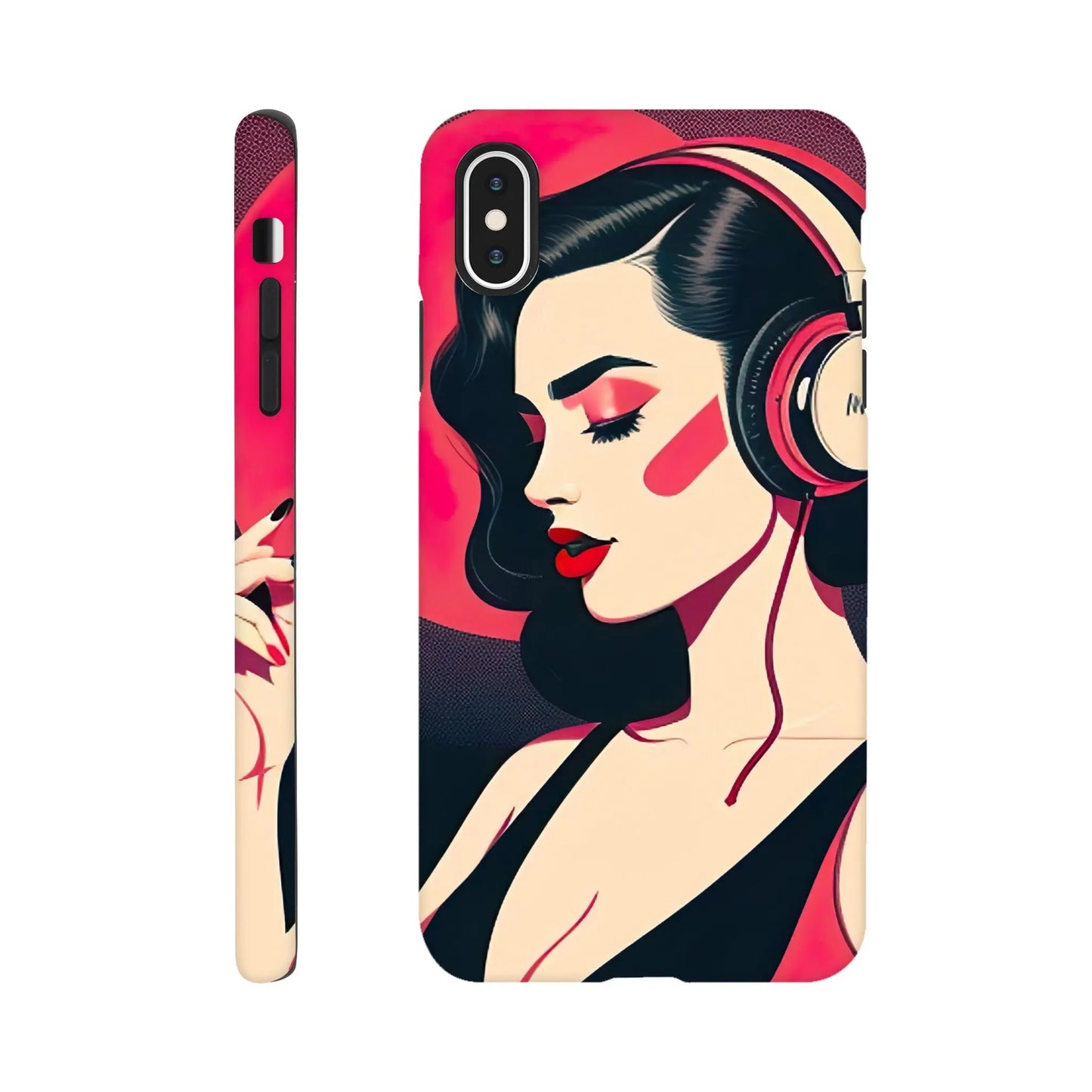 Smartphone-Hülle "Hart" - Frauenporträt im Retro Stil, KI-Kunst, Retro - Porträts, iPhone-XS-Max - RolConArt