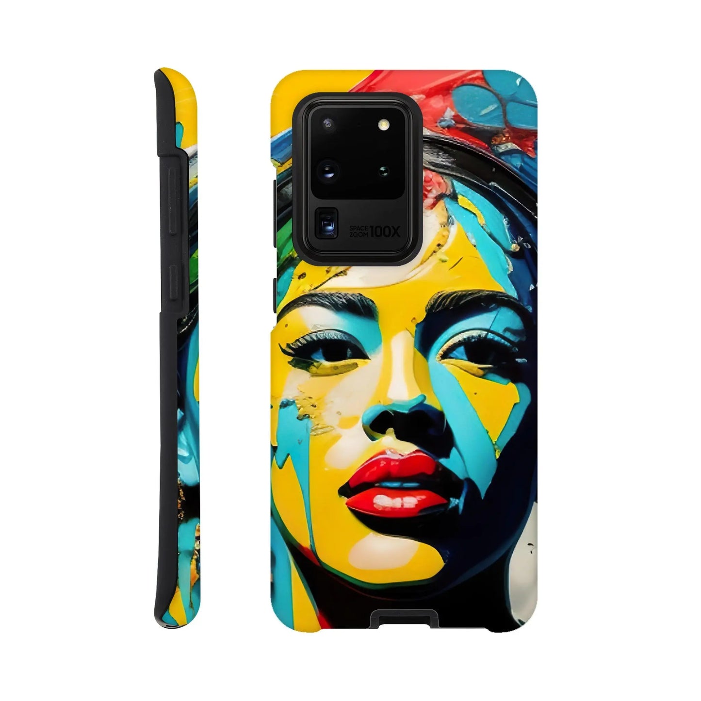 Smartphone-Hülle "Hart" - Frauenporträt im Splash Art Stil, KI-Kunst, Splash Art - Porträts, Galaxy-S20-Ultra - RolConArt