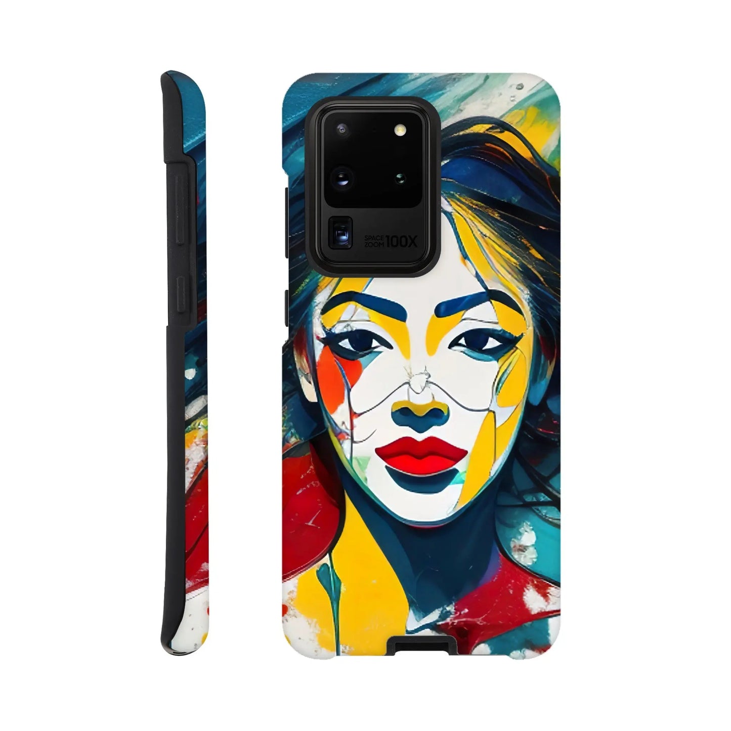 Smartphone-Hülle "Hart" - Frauenporträt im Splash Art Stil, KI-Kunst, Splash Art - Porträts, Galaxy-S20-Ultra - RolConArt