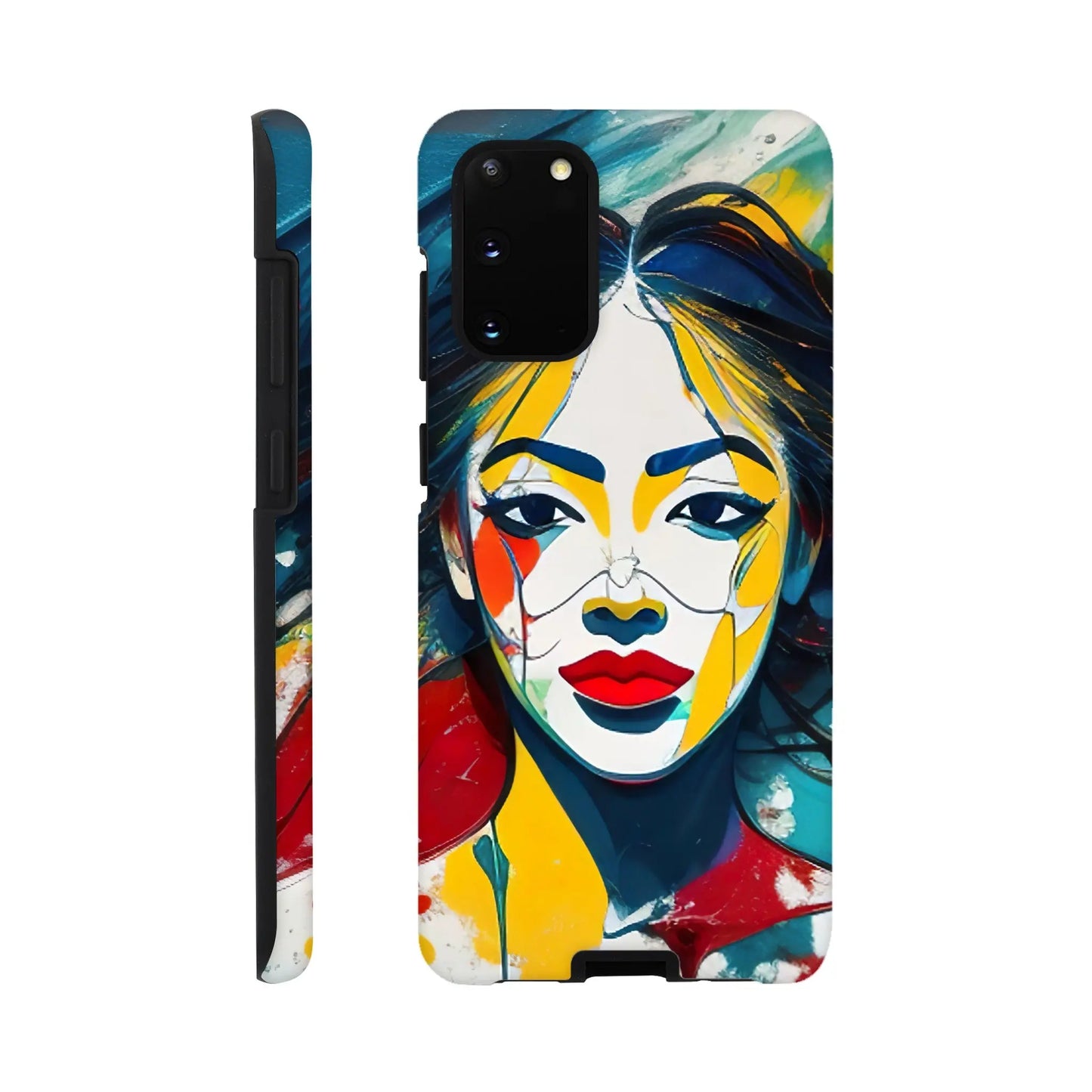 Smartphone-Hülle "Hart" - Frauenporträt im Splash Art Stil, KI-Kunst, Splash Art - Porträts, Galaxy-S20 - RolConArt