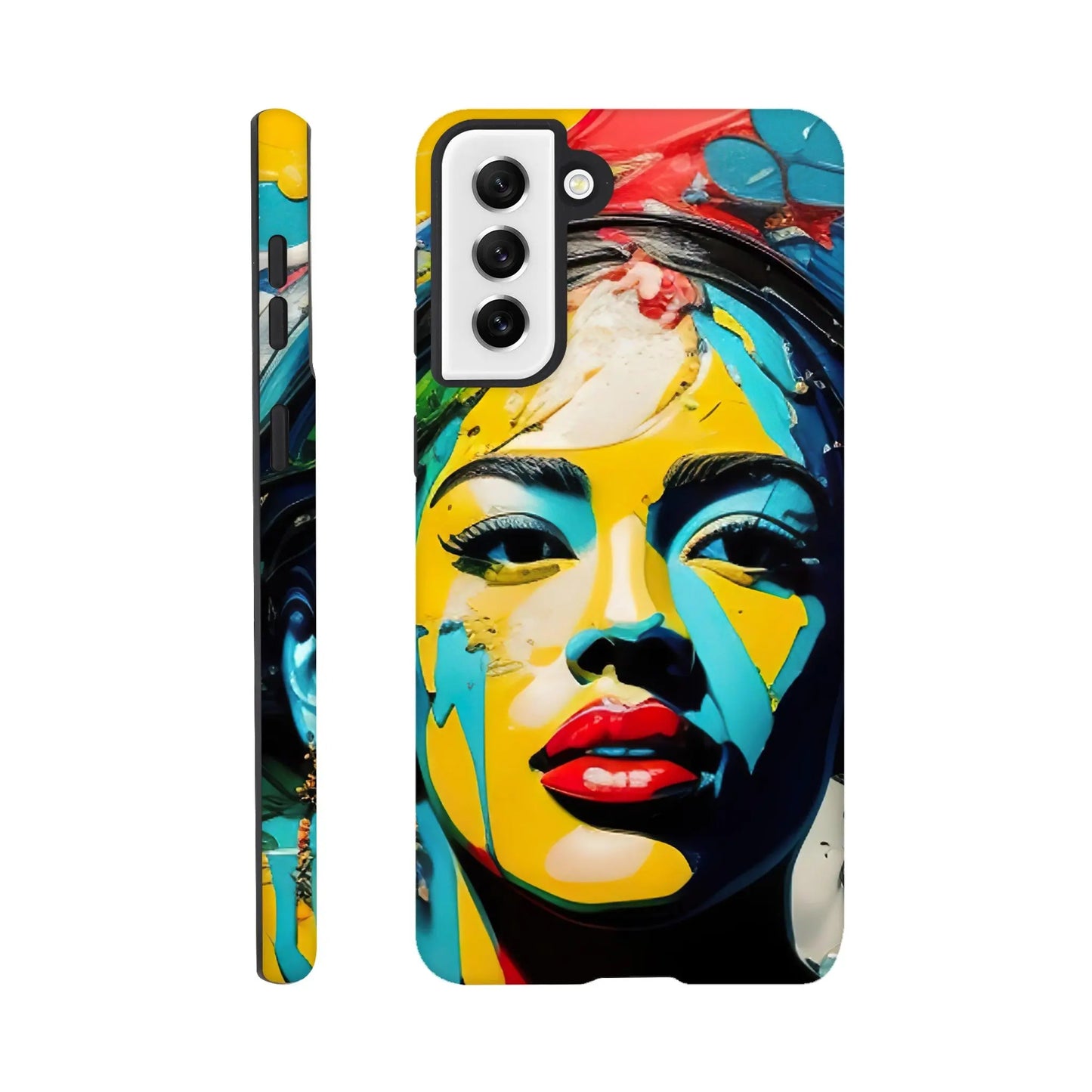 Smartphone-Hülle "Hart" - Frauenporträt im Splash Art Stil, KI-Kunst, Splash Art - Porträts, Galaxy-S21-Plus - RolConArt