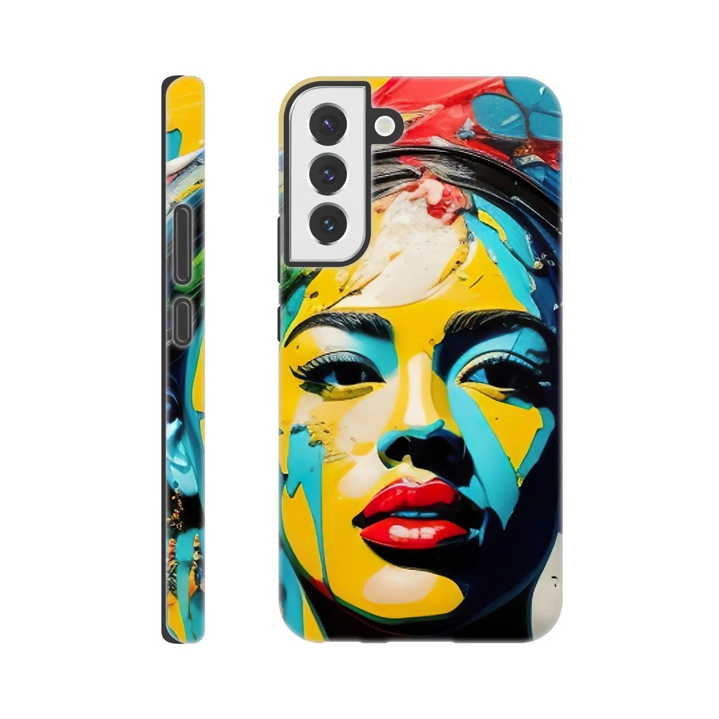 Smartphone-Hülle "Hart" - Frauenporträt im Splash Art Stil, KI-Kunst, Splash Art - Porträts, Galaxy-S22-Plus - RolConArt