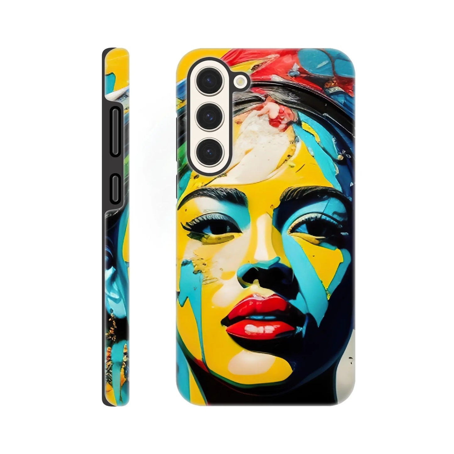 Smartphone-Hülle "Hart" - Frauenporträt im Splash Art Stil, KI-Kunst, Splash Art - Porträts, Galaxy-S23-Plus - RolConArt