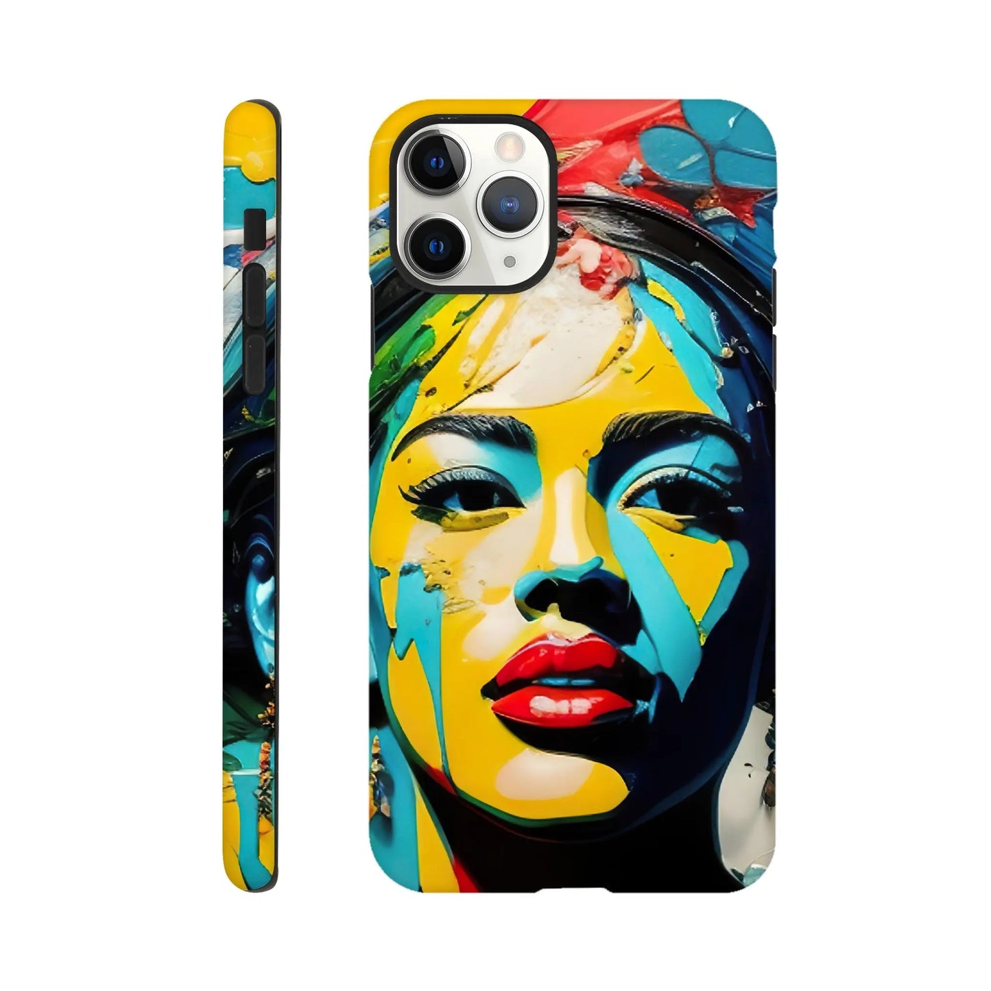 Smartphone-Hülle "Hart" - Frauenporträt im Splash Art Stil, KI-Kunst, Splash Art - Porträts, iPhone-11-Pro-Max - RolConArt