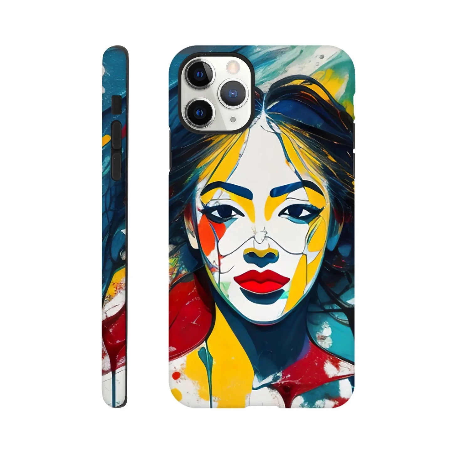 Smartphone-Hülle "Hart" - Frauenporträt im Splash Art Stil, KI-Kunst, Splash Art - Porträts, iPhone-11-Pro-Max - RolConArt