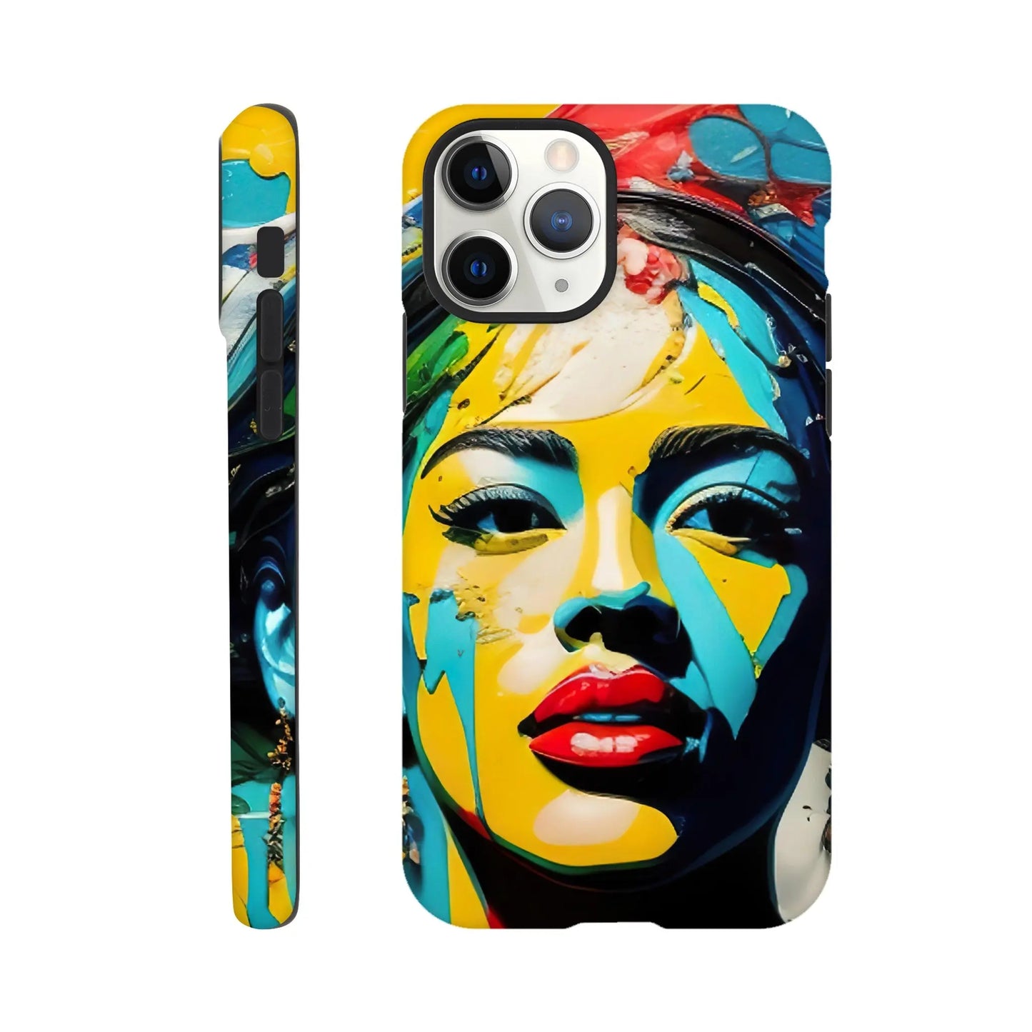Smartphone-Hülle "Hart" - Frauenporträt im Splash Art Stil, KI-Kunst, Splash Art - Porträts, iPhone-11-Pro - RolConArt