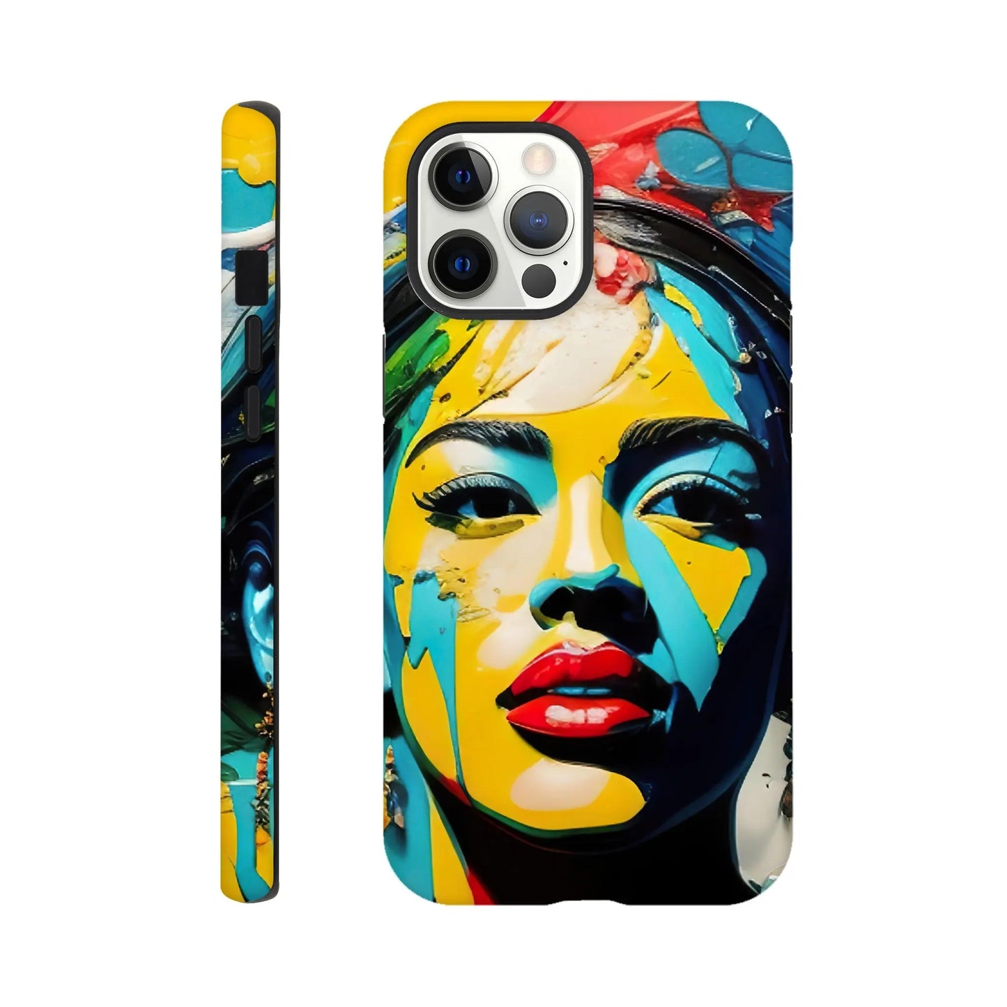 Smartphone-Hülle "Hart" - Frauenporträt im Splash Art Stil, KI-Kunst, Splash Art - Porträts, iPhone-12-Pro-Max - RolConArt