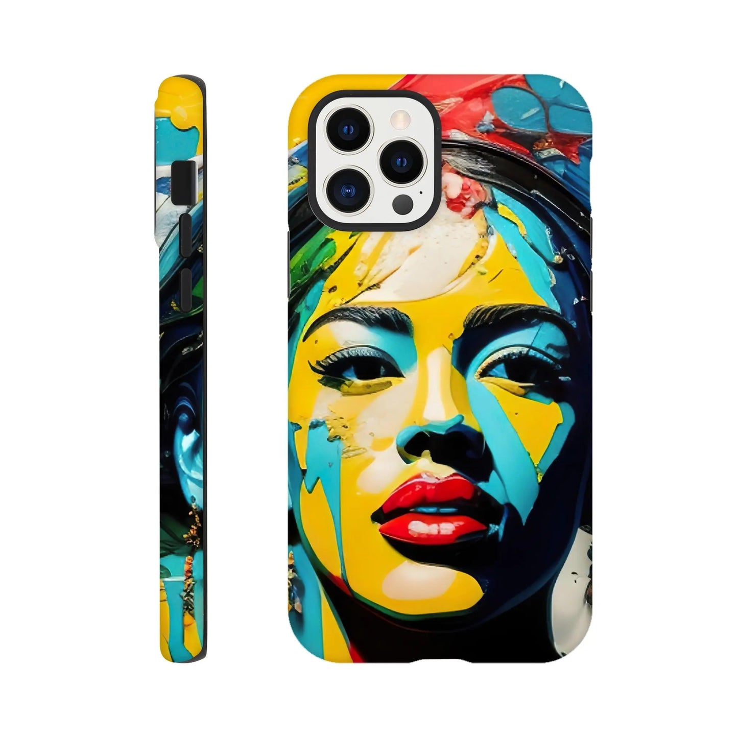 Smartphone-Hülle "Hart" - Frauenporträt im Splash Art Stil, KI-Kunst, Splash Art - Porträts, iPhone-12-Pro - RolConArt