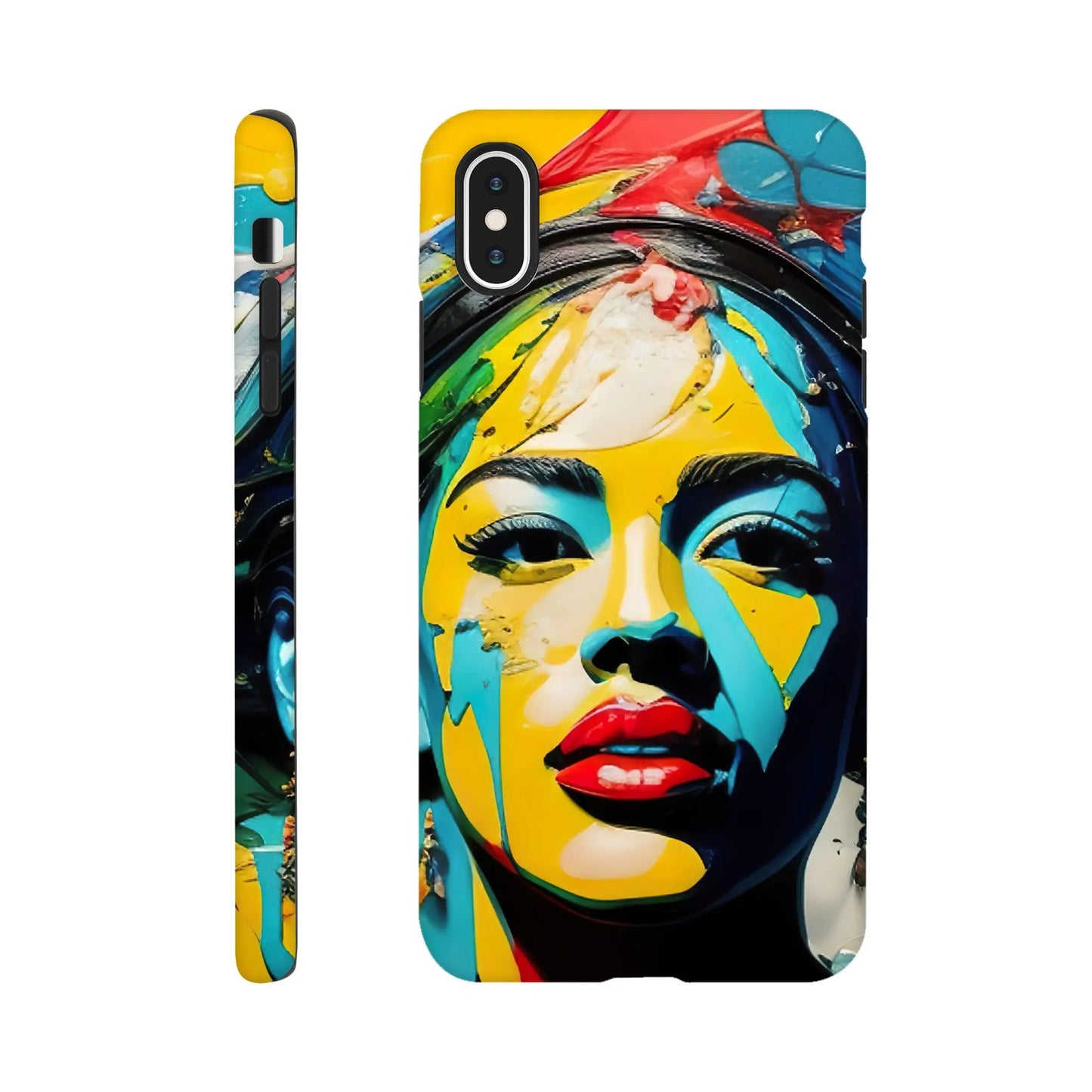 Smartphone-Hülle "Hart" - Frauenporträt im Splash Art Stil, KI-Kunst, Splash Art - Porträts, iPhone-XS-Max - RolConArt