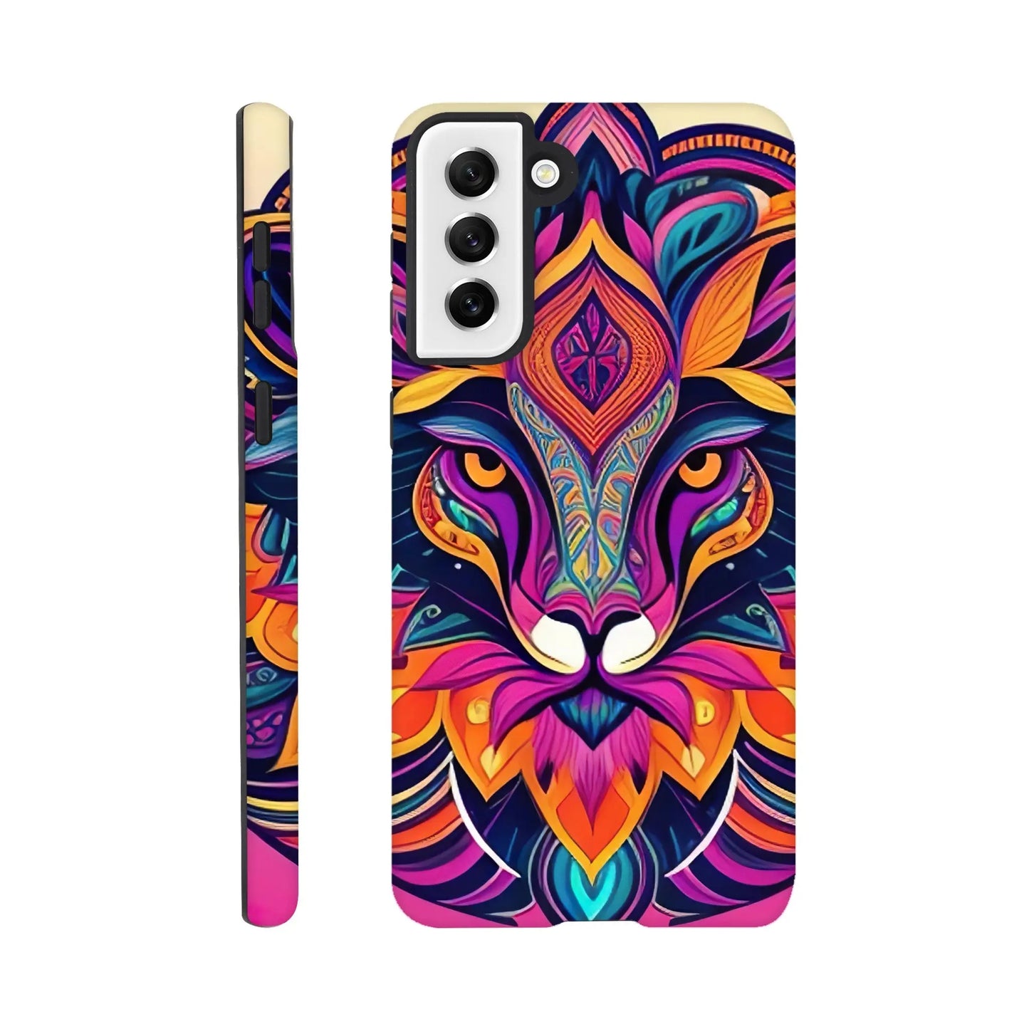 Smartphone-Hülle "Hart" - Löwenenergie - Digitaler Stil, KI-Kunst, Kreative Vielfalt, Galaxy-S21-Plus - RolConArt