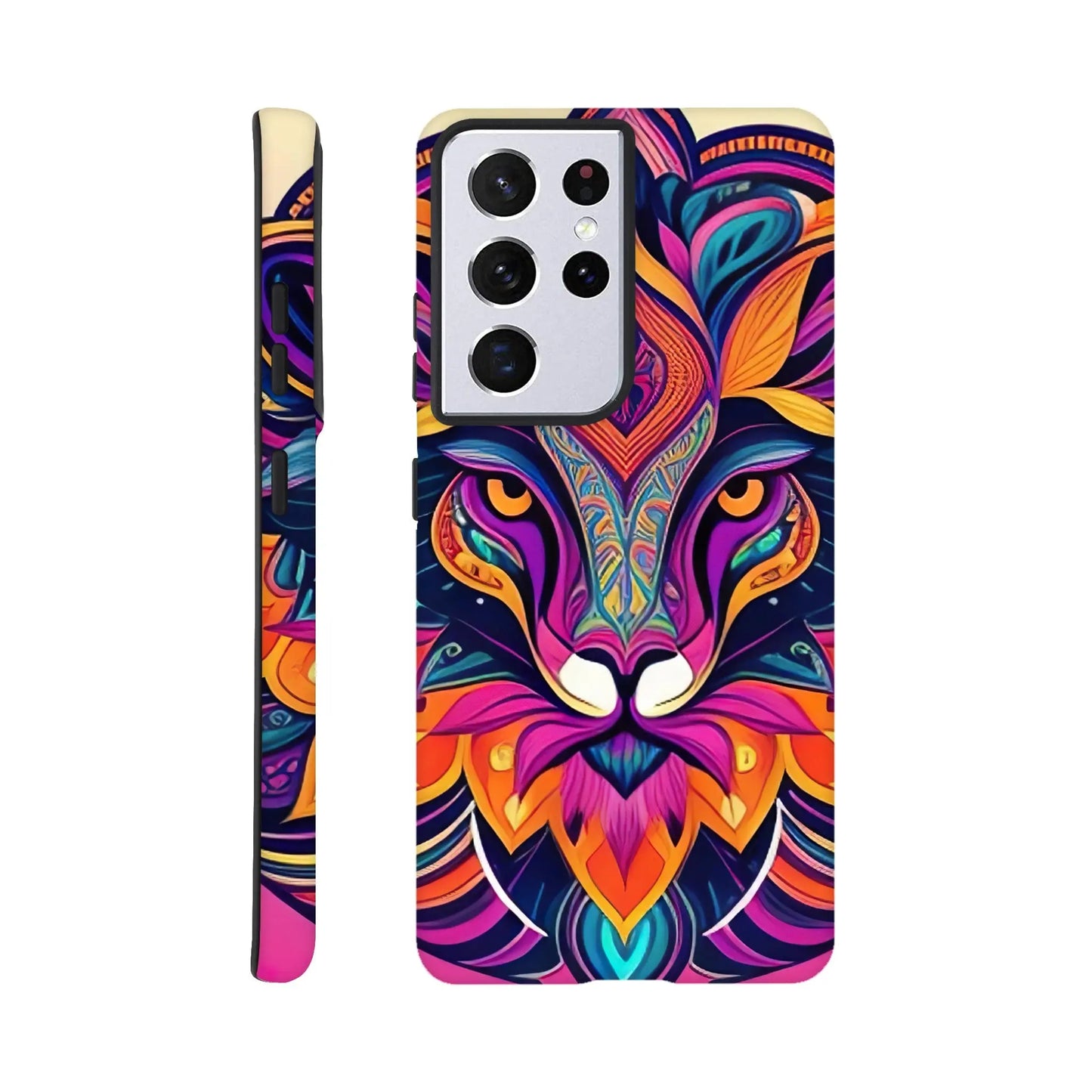 Smartphone-Hülle "Hart" - Löwenenergie - Digitaler Stil, KI-Kunst, Kreative Vielfalt, Galaxy-S21-Ultra - RolConArt