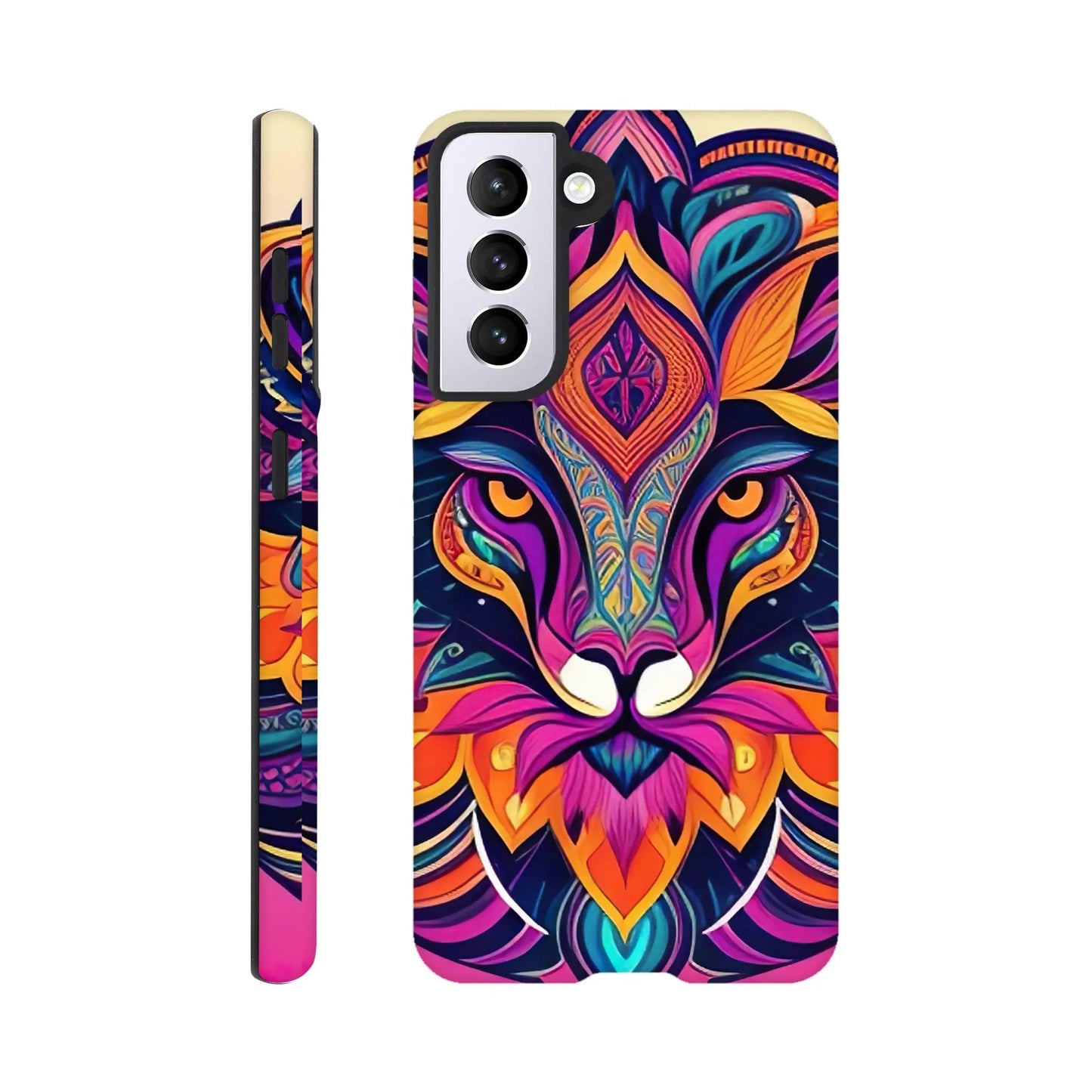 Smartphone-Hülle "Hart" - Löwenenergie - Digitaler Stil, KI-Kunst, Kreative Vielfalt, Galaxy-S21 - RolConArt